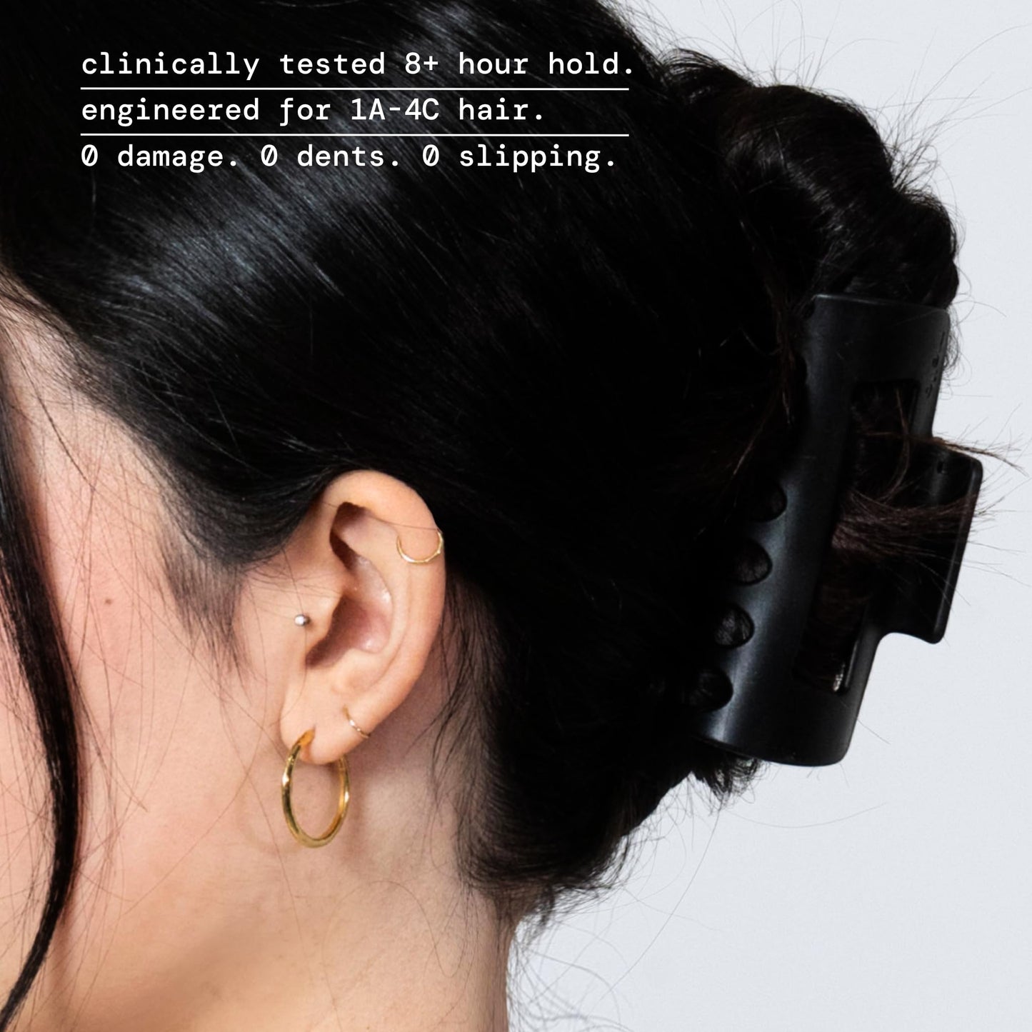 The Original Mello Hair Claw Clip Squishy Claw Clip Made in Korea Patent Pending 30021976 (Black, Medium)
