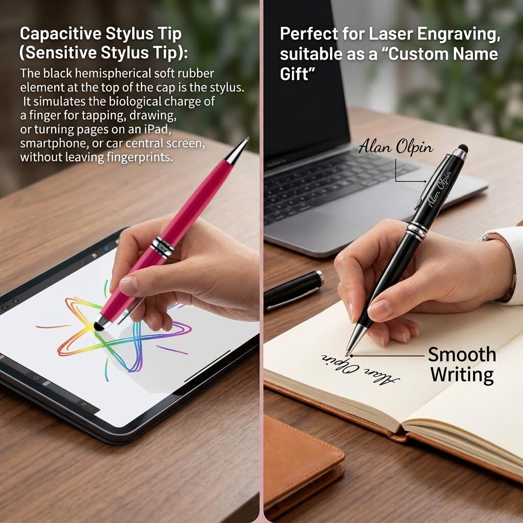 Hifox [Custom Pens] Personalized Gift Pens with Engraving, Executive Luxury Pen, Gift for Men and Women, Elegant Office Stylus Ballpoint Pens, Perfect Groomsmen Gifts.