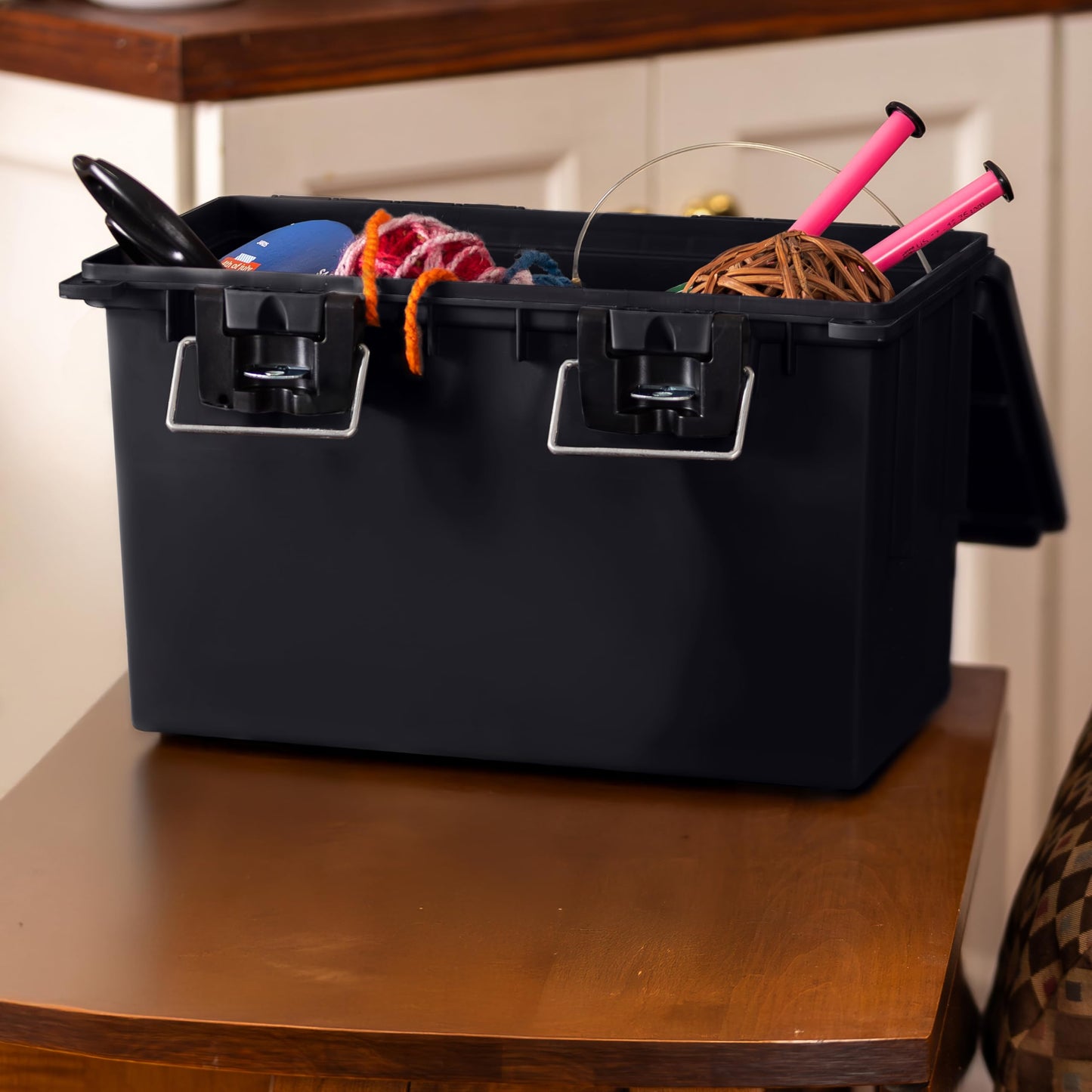 Sheffield Ammo Box Made in USA, Stackable Lockable Ammo Storage Box, Black