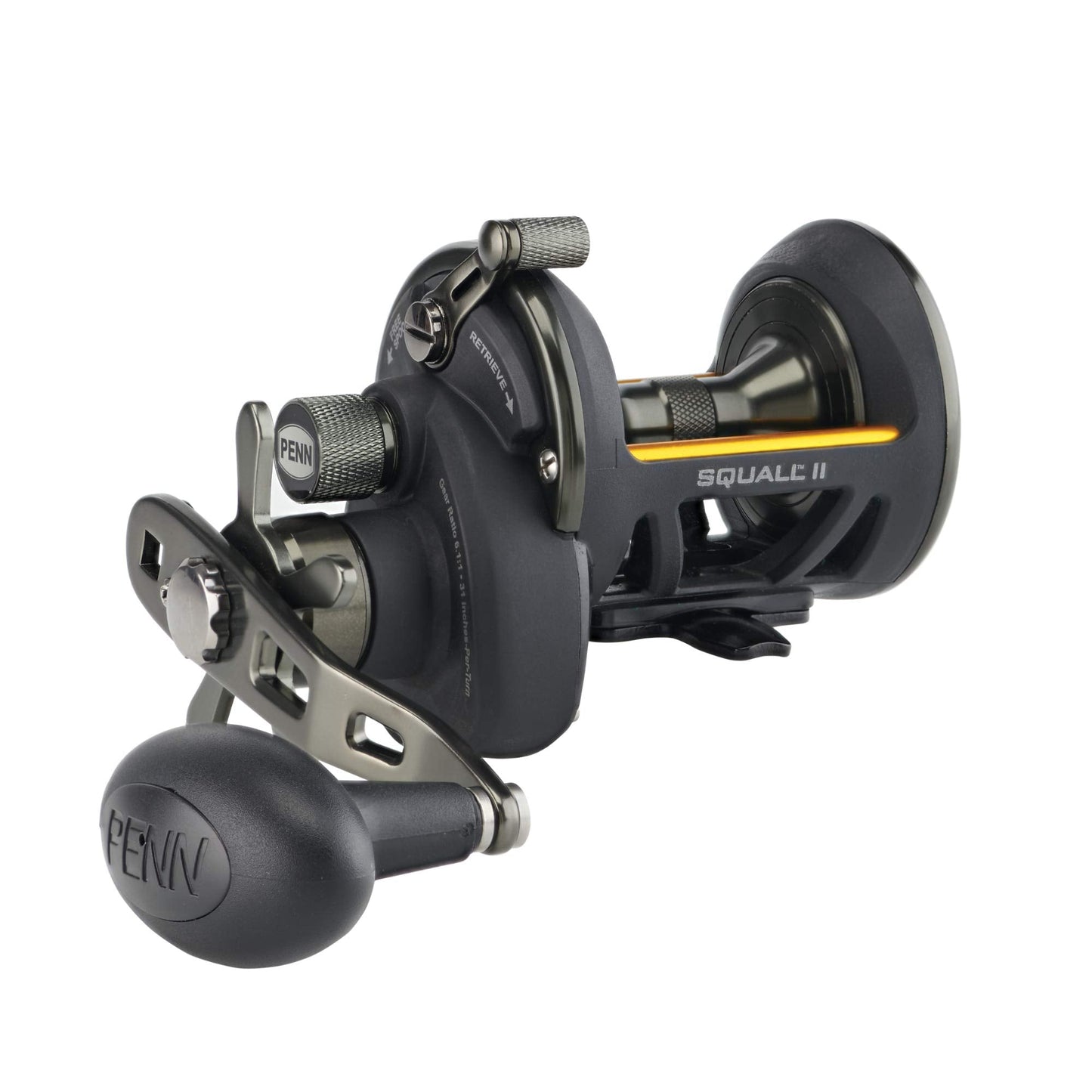 PENN Fishing Penn Squall II Star Drag Conventional Fishing Reel, Black Gold (SQLII15SDCS)