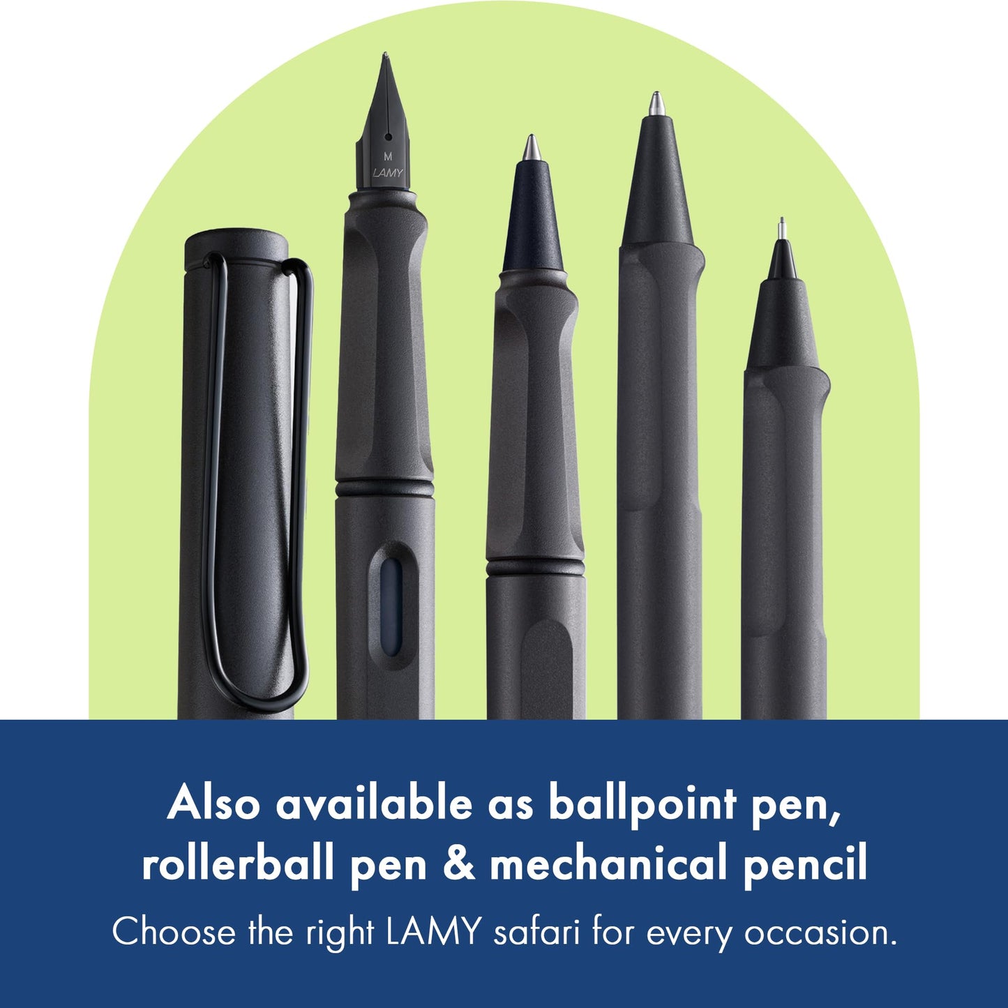LAMY safari umbra - Fountain Pen with ergonomic grip & polished steel nib in size F - ideal for any Writing & Calligraphy - including LAMY T 10 blue cartridge - Right-Handed