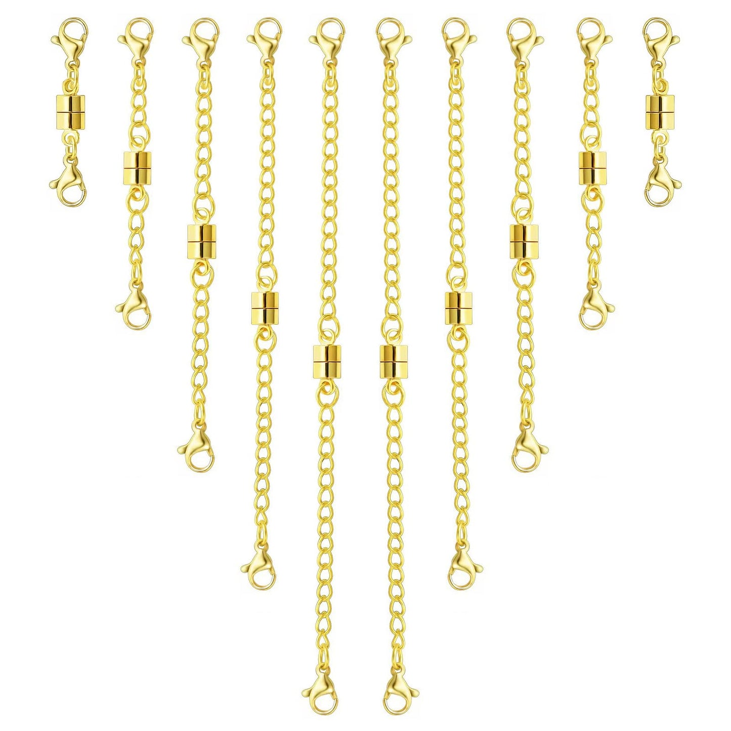 MKCYD Necklace Extender with Magnetic Clasps, Gold Magnetic Necklace Clasps and Closures with Necklace Extenders for Women