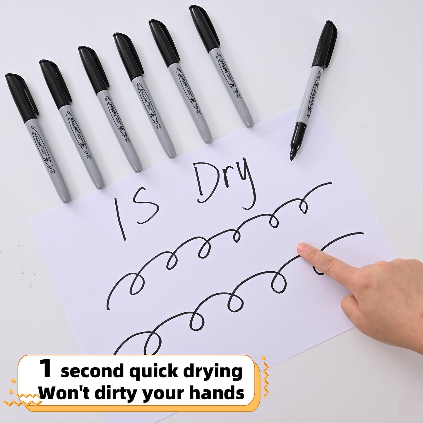 Permanent markers, 120 packs permanent markers bulk, quick drying in one second, waterproof, smooth, not easy to erase, durable, can be marked on glass, tiles and cloth, office supplies,Gray shell