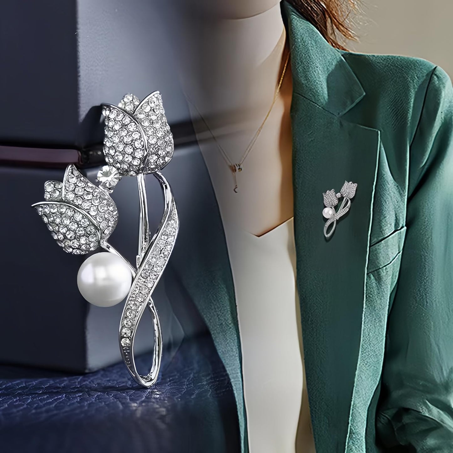 Yaximhozz 2pcs Rhinestone Brooch Pin for Women Dress Elegant Stylish Crystal Brooches Fashion Accessories Pins Lapel Boutonniere Ideas Wedding Christmas Birthday Jewelry Easter Gift (12 Green Butterfly/Silver)
