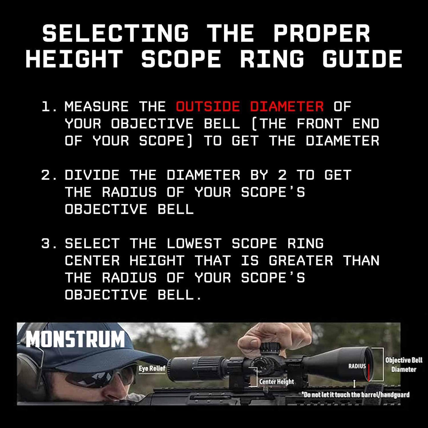 Monstrum Next Level Scope Rings with Integrated Level Bubble and Anti-Recoil Lugs | 30 mm Diameter | 1.00 Center Height