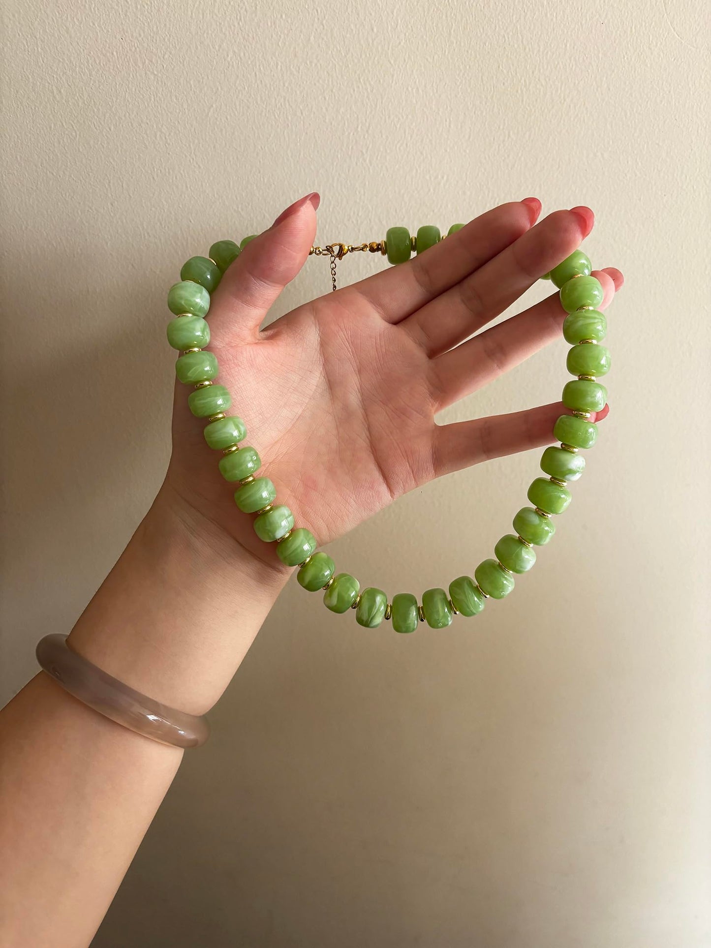 joymiao Bead Choker Necklace for Women Gemstone Beaded Necklace Chunky Beaded Necklaces Big Bead Choker Trendy Summer Jewelry