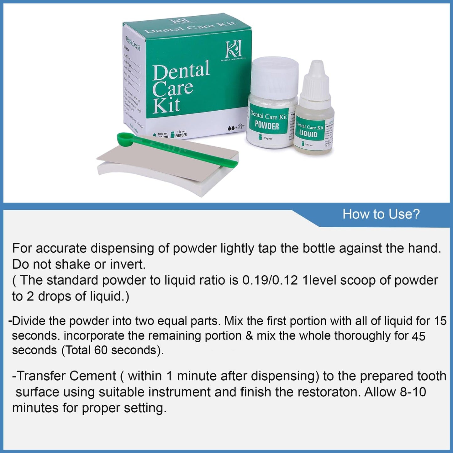 KI Zinc Oxide-Eugenol Dental Cement Kit for Crowns & Bridges Filling