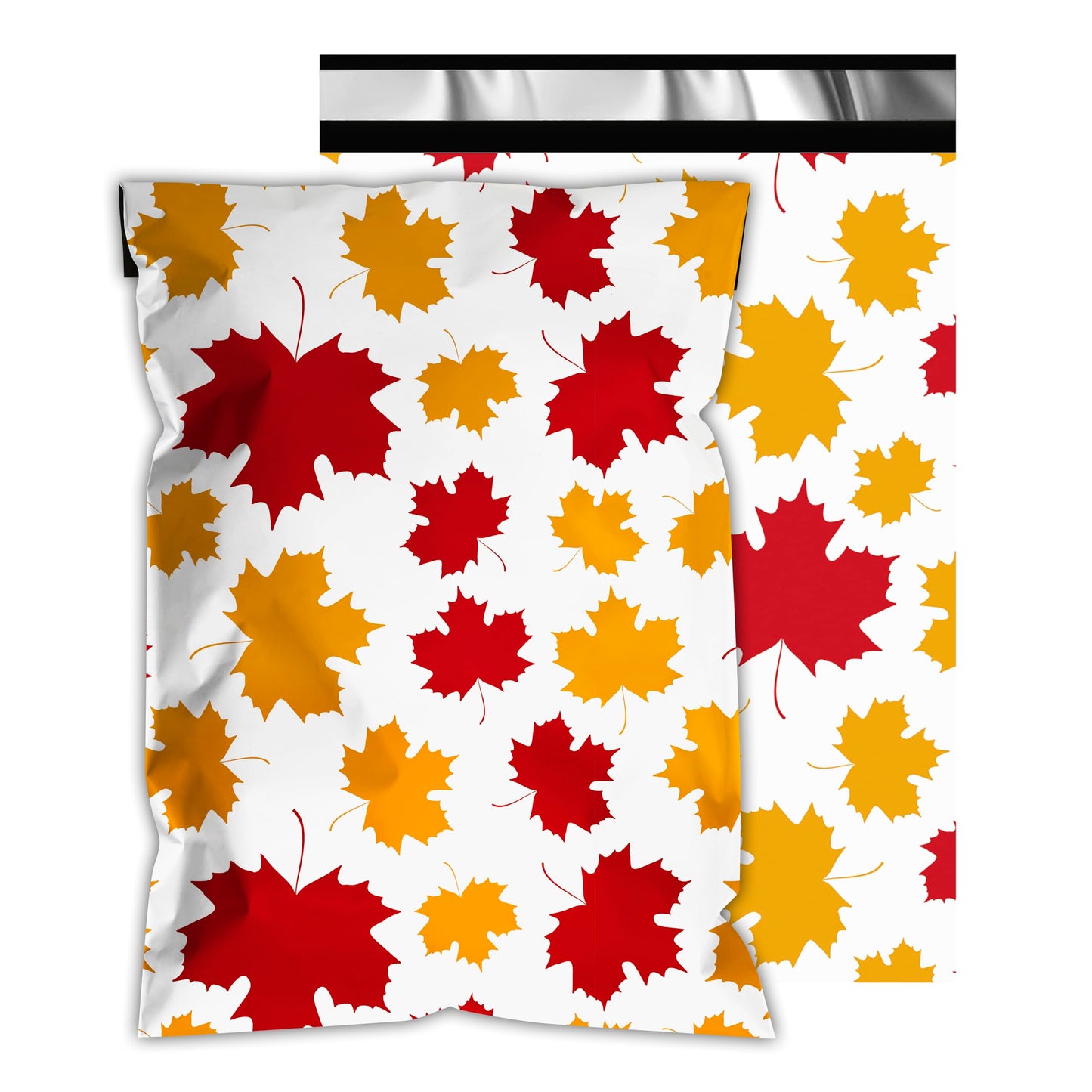 Poly Mailers 14.5x19 Inch 50 Pcs - Maple Leaf printed Shipping Bags, 2.4mil Thickness, Waterproof and Tear Resistant Mailing Envelopes, Self-Sealing Packaging Bags for Small Business