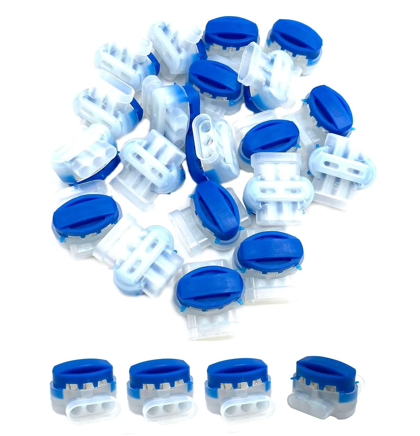 50Pcs 3 Way Wire Connectors,Waterproof Electrical 314-BOX Self-Stripping Pigtail Connectors for 22-14 AWG Cables