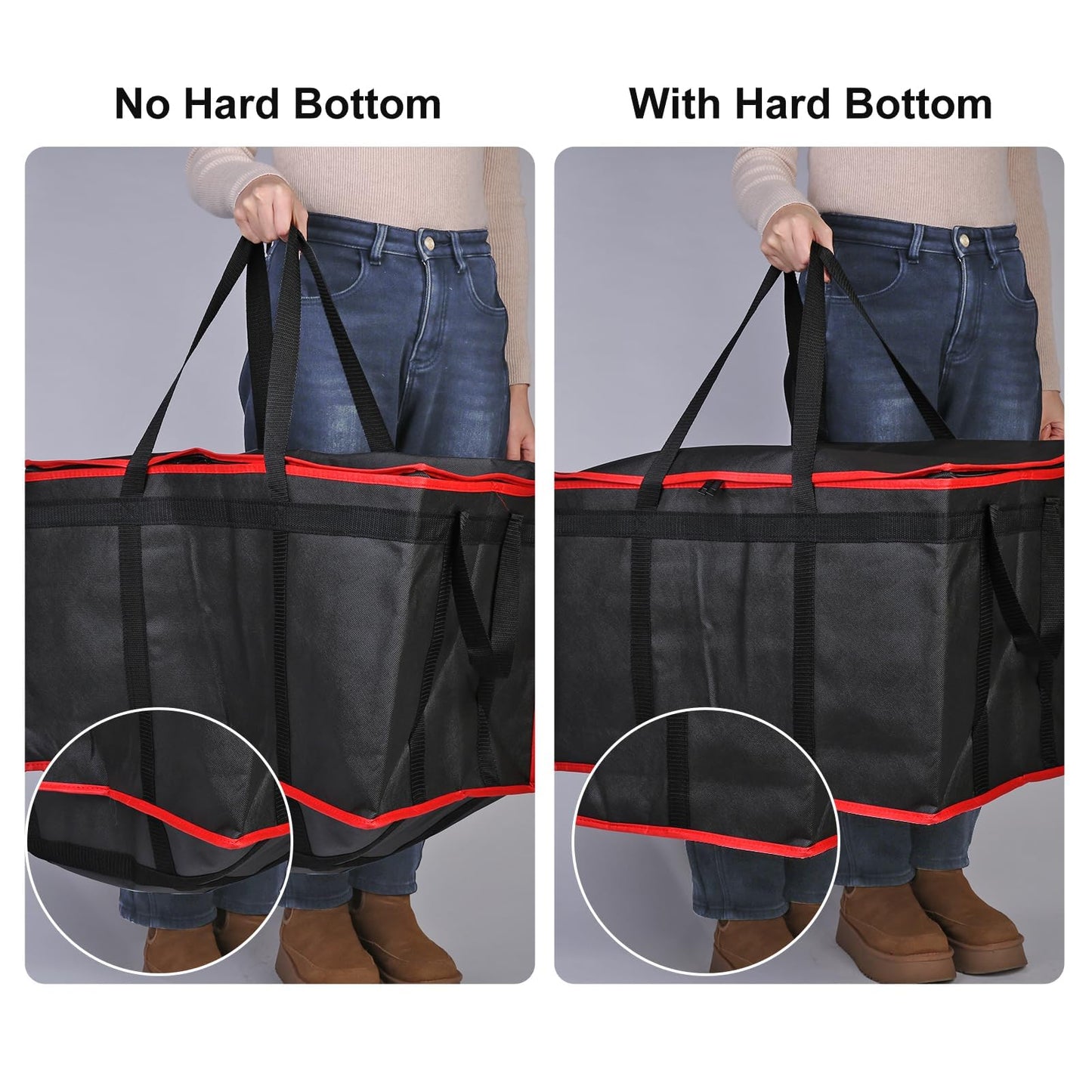 Bodaon 5PK Removable Hard Bottom for 23" W x 14" D Bag, XXX-Large Foldable Insulated Plate for Reusable Grocery Shopping Bags, Sturdy Supporter for Food Delivery Cooler Bag, Rideshare Delivery Bag