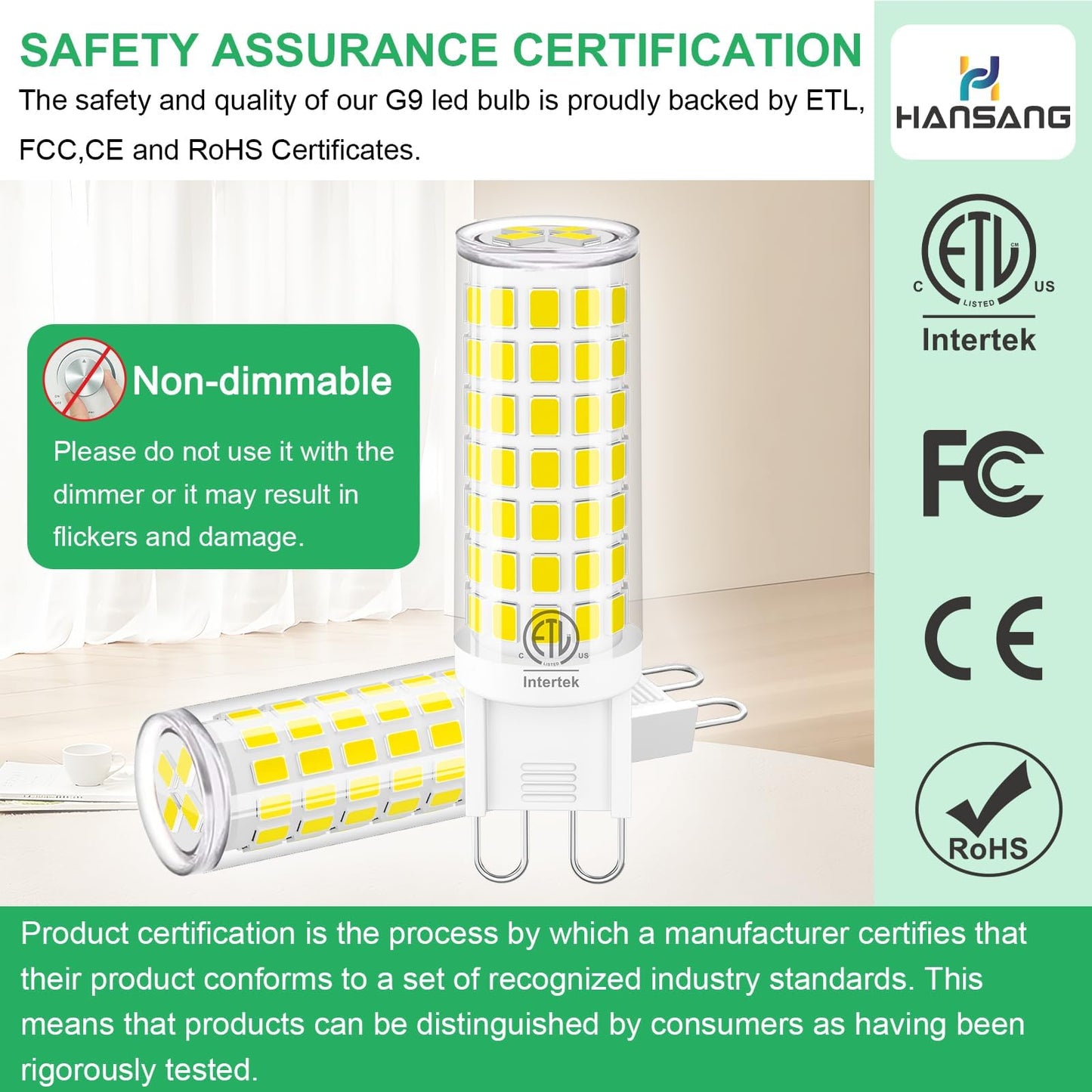 hansang 10-Pack G9 LED Bulbs 4000k Natural Daylight White, 6W 60W Equivalent, 600LM Warm White T4 Crystal Chandelier Lights, G9 Bi-Pin Ceramic Base, Non-Dimmable