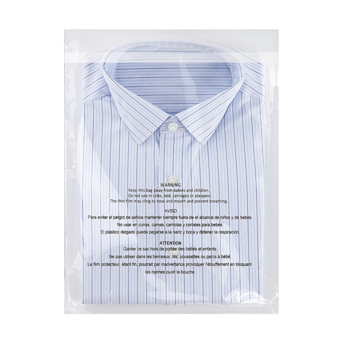 iMailer - 200 Count - 13" x 15" Clear Plastic Poly Bags with Suffocation Warning for Clothing, T-Shirts, Pants-Resealable Adhesive,Not Strong