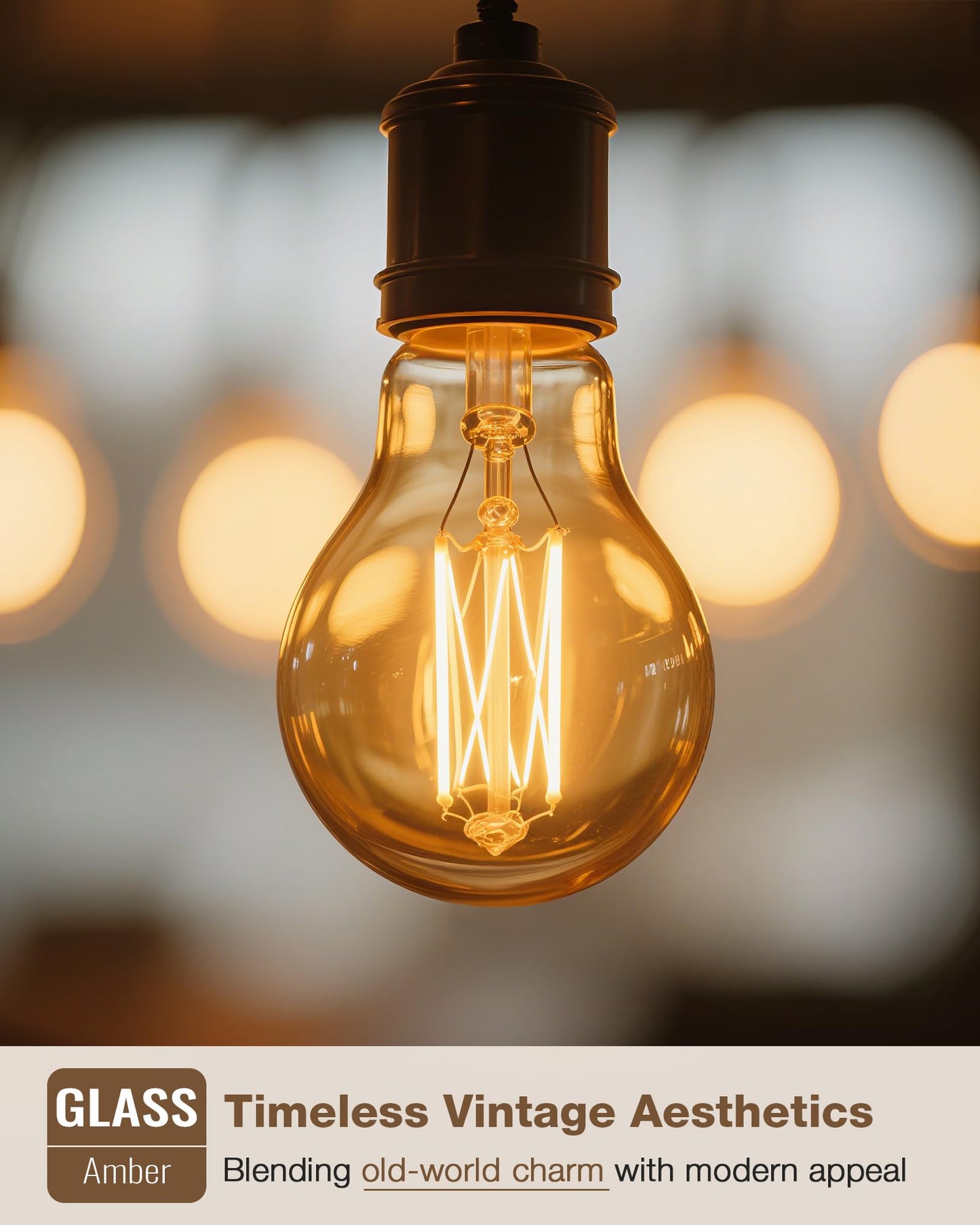 Lafoy A19 Amber 2200K Soft Warm E26 Light Bulbs, Dimmable Vintage LED Edison Bulbs 60 Watt Equivalent, 550 Lumen Medium Base Lightbulbs, Antique Old-Fashioned Style 60W Replacement, 120V 12 Pack