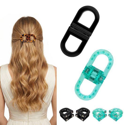 New Magnetic Hair Clips for Women, Strong Hold No-Slip Styling Clips, Seamless 2-in-1 Design for All Hair Types, Easy Everyday Hairstyles Accessory, No Crease Professional Sectioning Tool(Blue+Black)