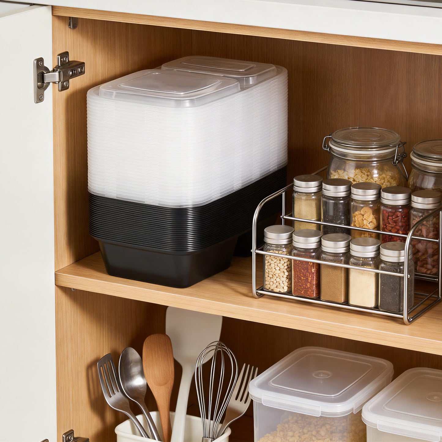 100 Pack (200-Piece)32 oz Meal Prep Containers,2-Compartment Reusable Food Storage Containers with Lids,Microwave Freezer Dishwasher Safe,Sturdy Leakproof&BPA Free Bento Box for To Go Take Out