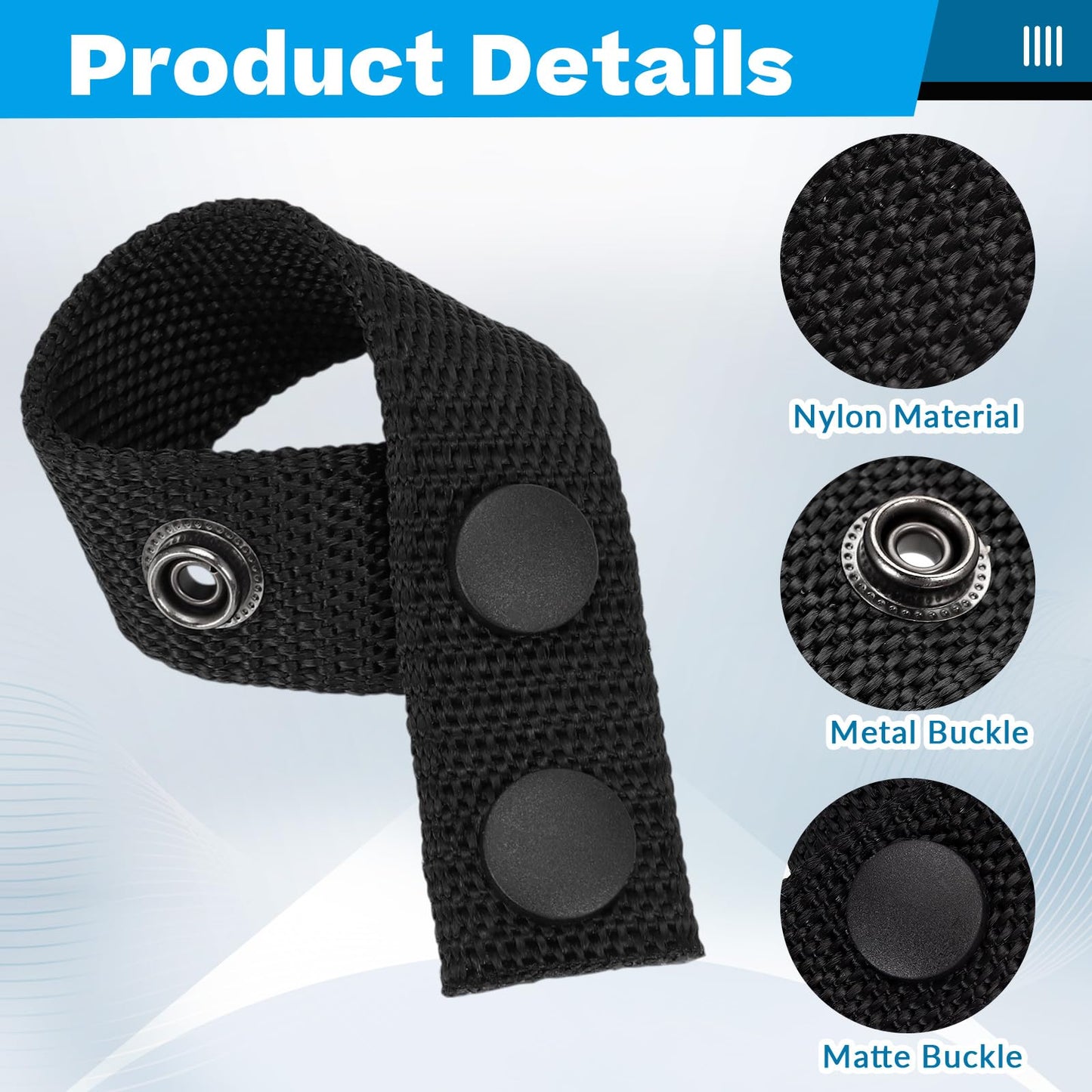 NEATABY 8 PCS Duty Belt Keepers, Tactical Gear Accessories, Nylon Double Snaps for 2"-2.25" Belts Fixing Police Belt Accessories, Belt Keepers for Police Officers, Firefighters, Prison Guards