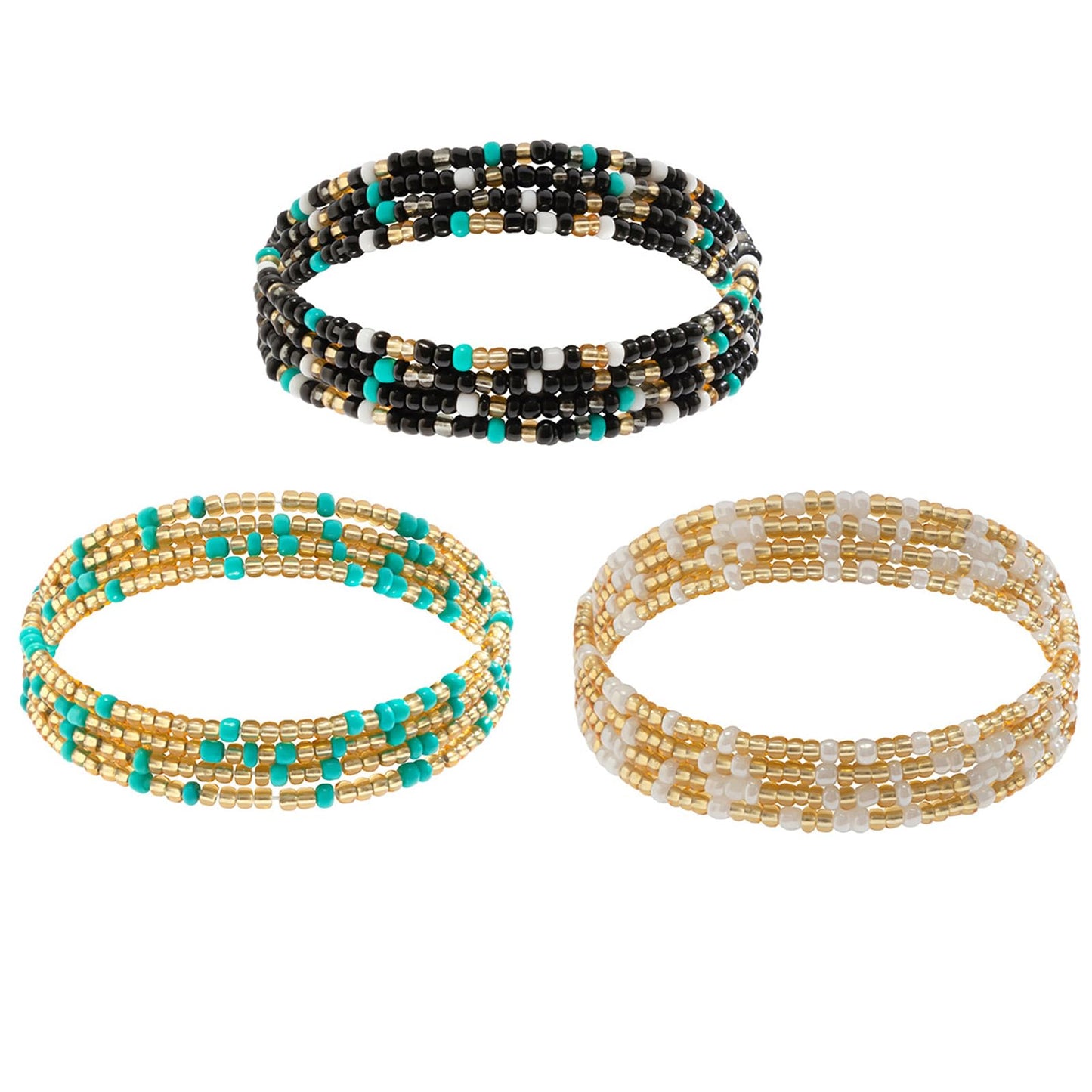 3Pcs/Set Boho Elastic Beads Waist Chains Jewelry Summer Beach Seed Beaded Belly Chain Jewelry Bikini Sexy Bead Waist Body Jewelry for Women (Blue)