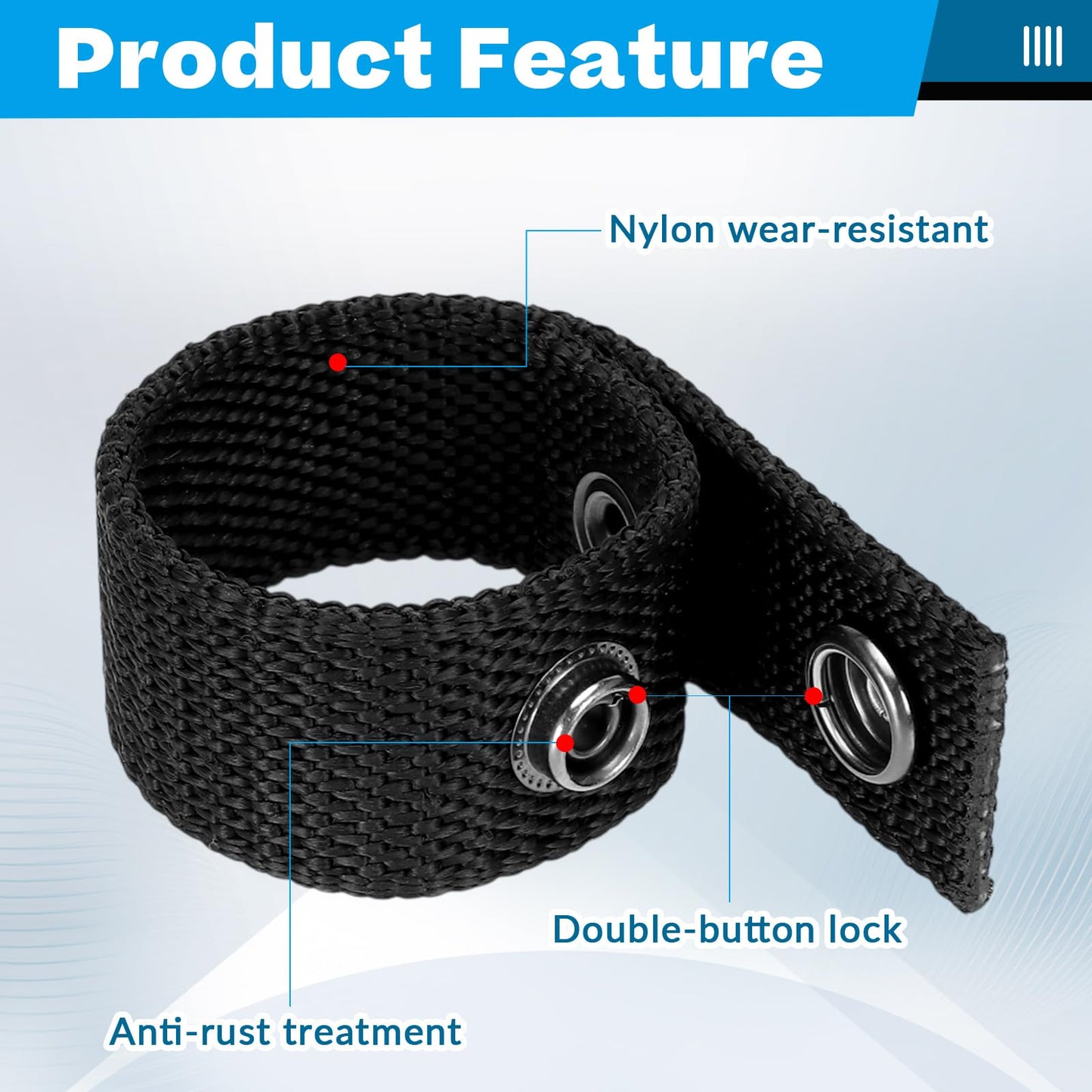 NEATABY 8 PCS Duty Belt Keepers, Tactical Gear Accessories, Nylon Double Snaps for 2"-2.25" Belts Fixing Police Belt Accessories, Belt Keepers for Police Officers, Firefighters, Prison Guards