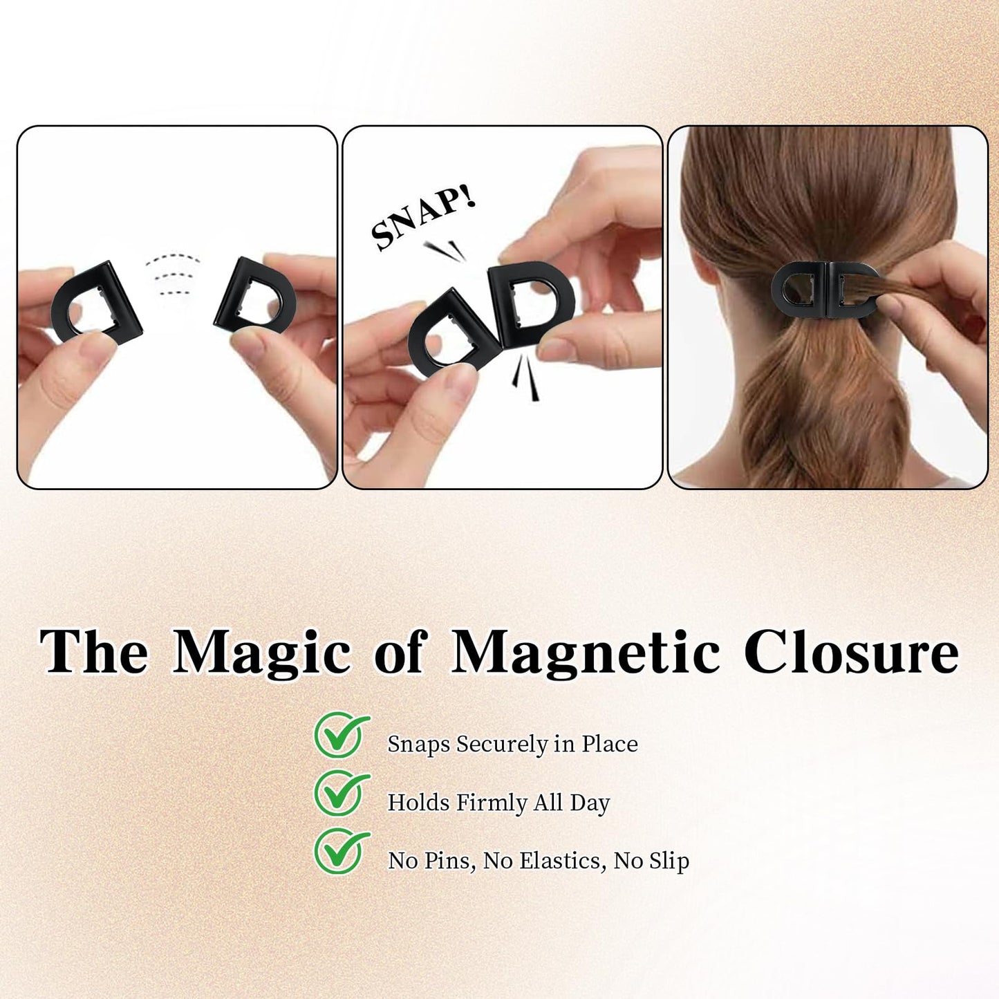 Magnetic Hair Clips, Strong Hold Magnetic Styling Clips, No Slip Everyday Hairstyles, Minimalist Hair Clip For All Has