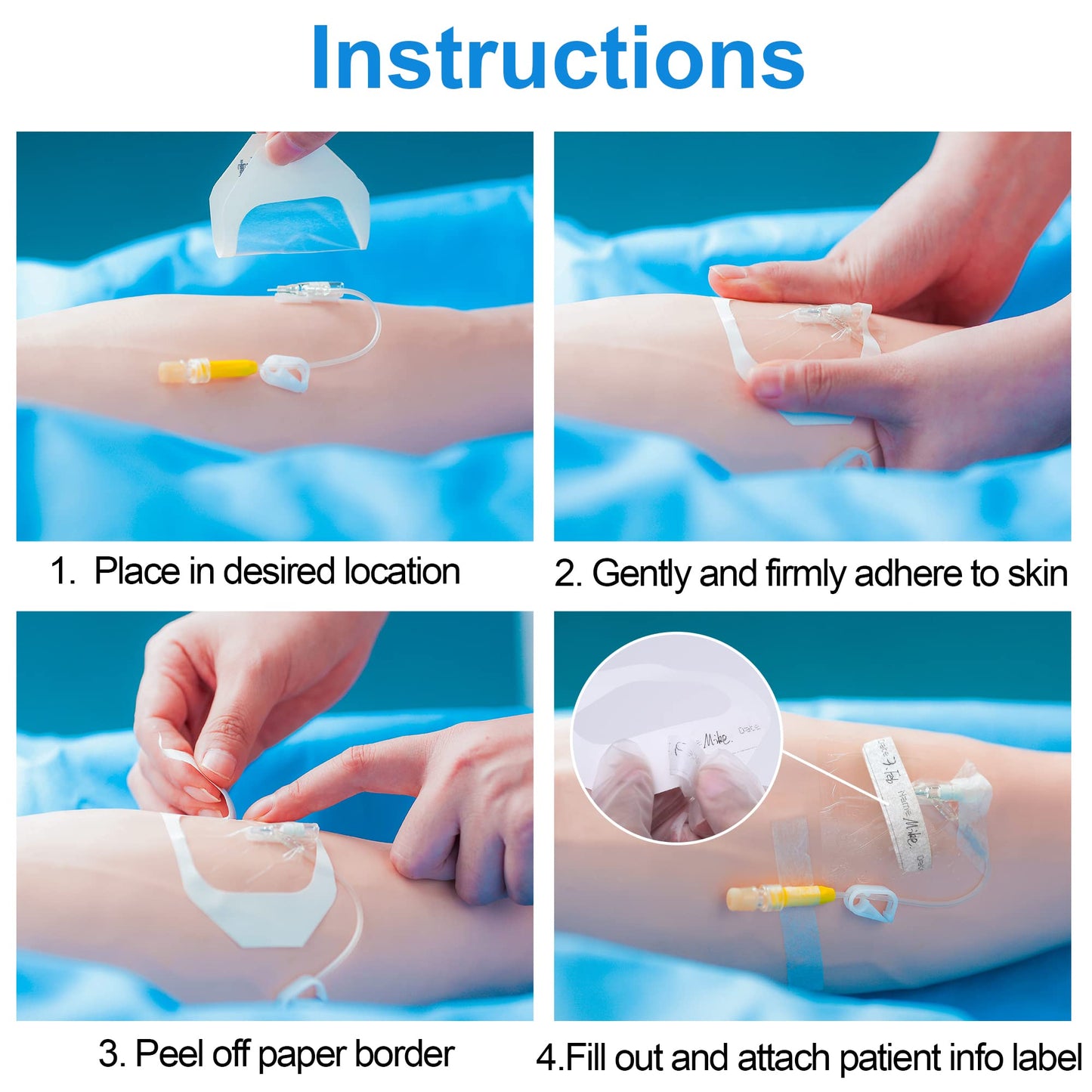 LotFancy Transparent Film Dressing, 2.37" x 2.75", 110PCS, Waterproof Wound Cover, Sterile Adhesive Clear Bandage for Tattoo Aftercare, IV Catheters, Post-Surgical Showering, Medical Devices