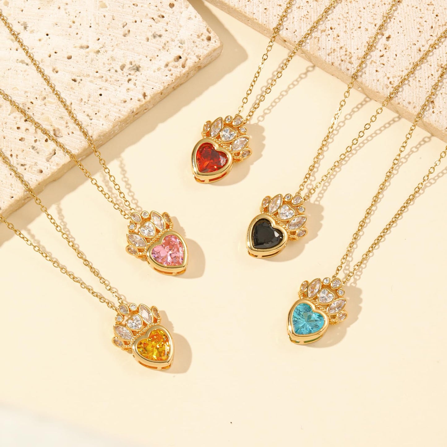 crataly Red Garnet Crown Heart Necklaces for Women-Gold Plated January Birthstone Princess Necklace For Valentine's Day Mother's Day Christmas Birthday Gifts
