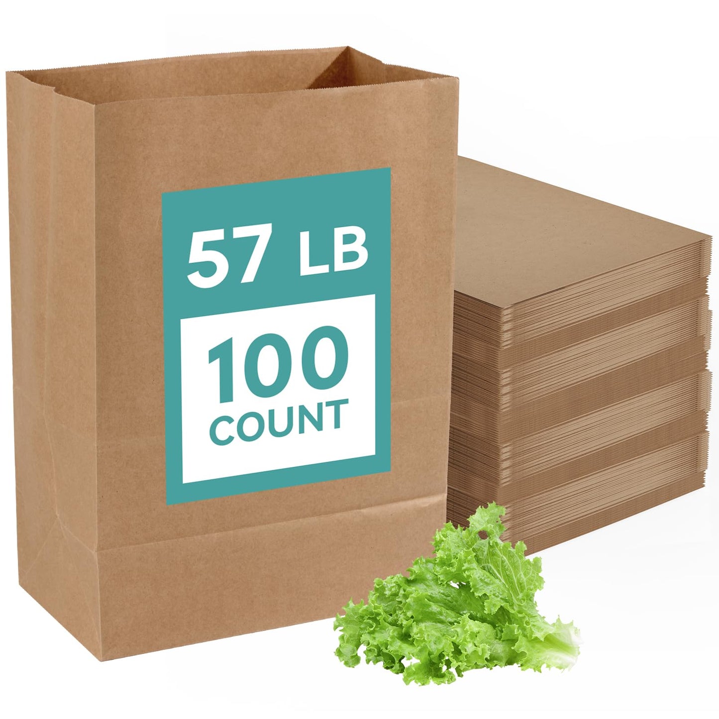 MUCHII 100 Count 57 LB Paper Grocery Bags, Large Brown Kraft Paper Bags for Storage, Shopping