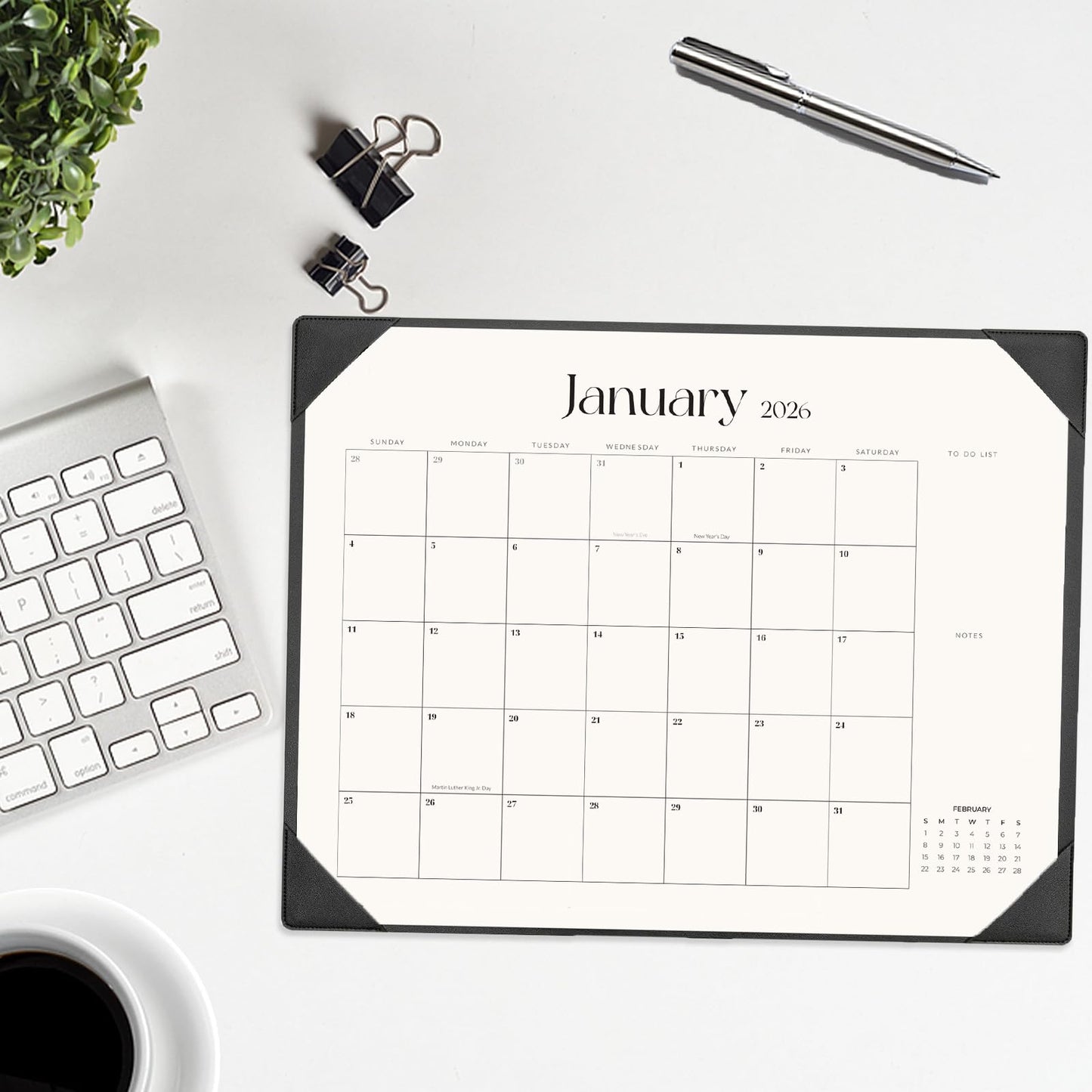 Desk Calendar 2026-2027 with Desk Mat – 22" x 17" Large Desk Pad Calendar Runs from January 2026 to June 2027, Office Supplies Desktop Monthly Calendar for Home & Office