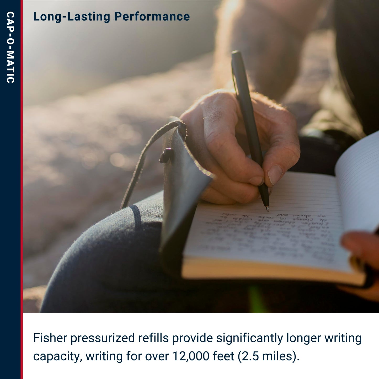 Fisher Space Pen Military Cap-O-Matic Pen, Pressurized Ballpoint Pen, Writes Upside Down and in Extreme Temperatures, Black Ink, Medium Point, Pocket Clip, Made in the USA