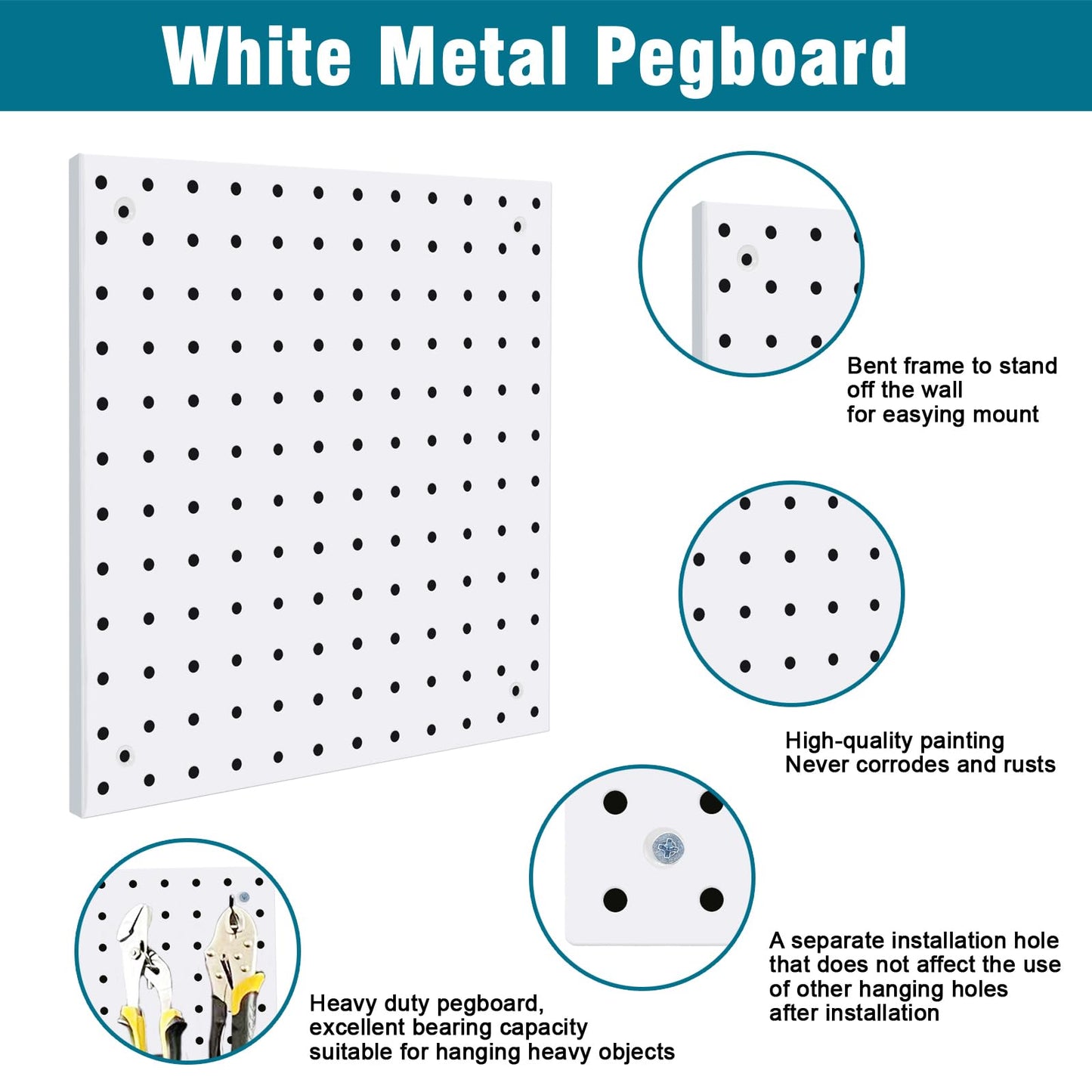 Daanxw Peg Board Kit, Includes Pegboard and Accessories,with Hooks and Bins,Peg Board Wall Organizer for Office,Ornaments Display,Crafts Organization (66, White)