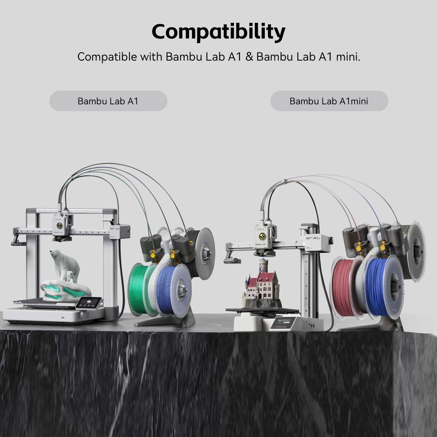 Original AMS Detachable Filament Spool Compatible with Bambu Lab 3D Printer,Reusable Filament Reel Holder Fits PLA, PETG, ABS Filament Spool for Bambulab A1/A1 Mini,Support Low-Temp Environment ≤ 70°C