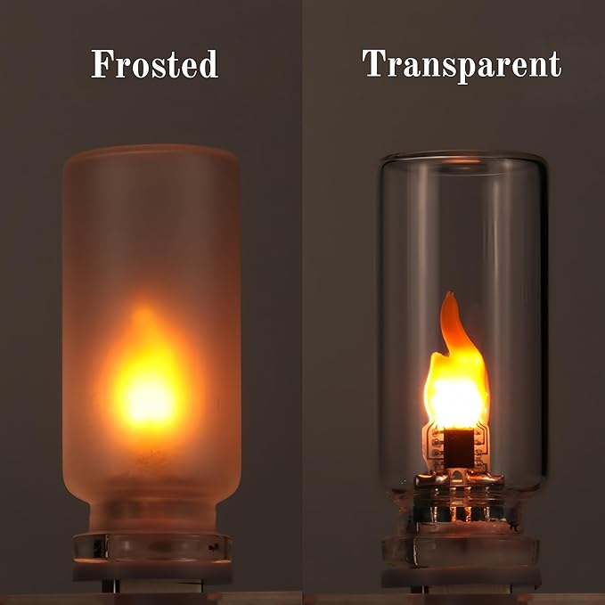 4PCS Mini USB Car Atmosphere Lights, Transparent & Frosted Shell Bottle Night Lights, Touch Control Candle Flame Ambient Lamp for Vehicle Holiday Party Camping Bedroom Decor.