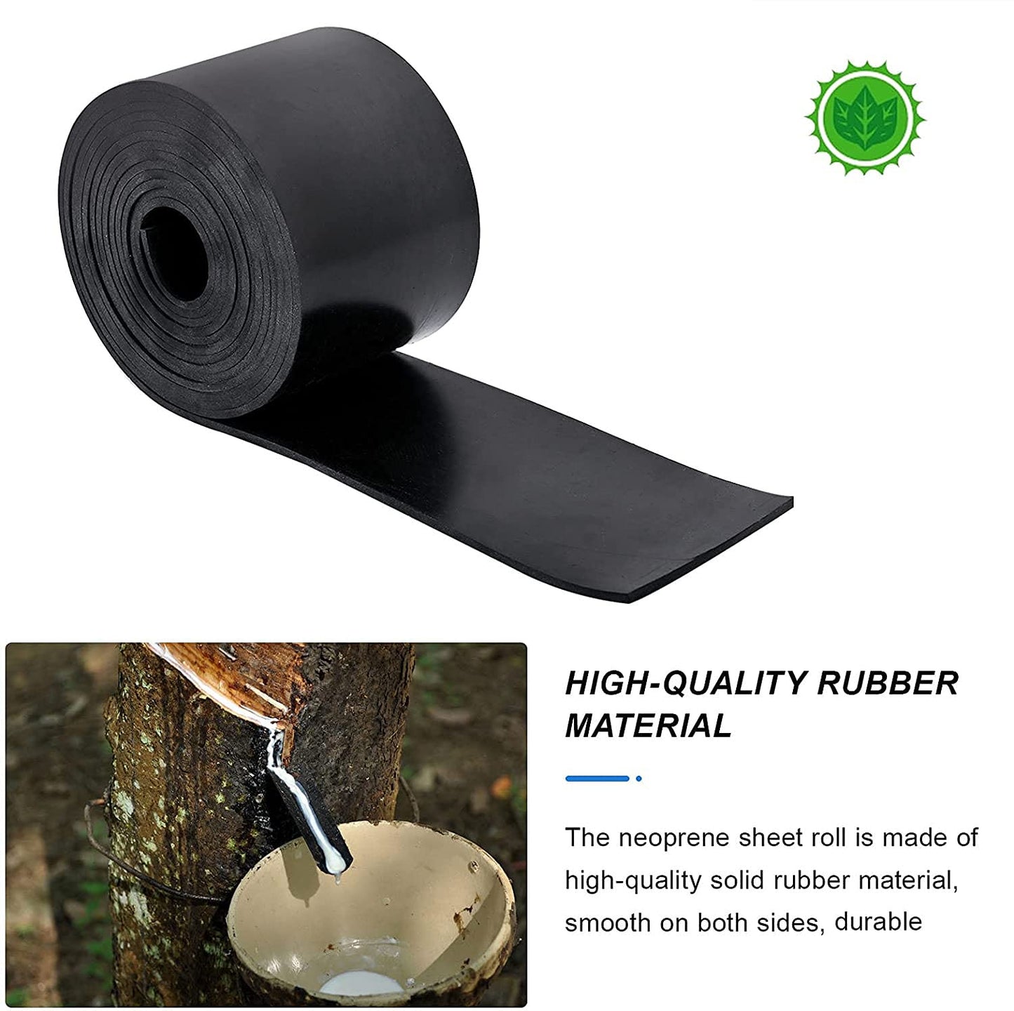 Neoprene Rubber Sheet Roll - 1/16 Inch Thick x 4 Inch Wide x 10 Feet Long Solid Rubber Gasket Seal for DIY Gaskets, Pads, Seals, Crafts, Flooring, Cushioning of Anti-Vibration, Anti-Slip