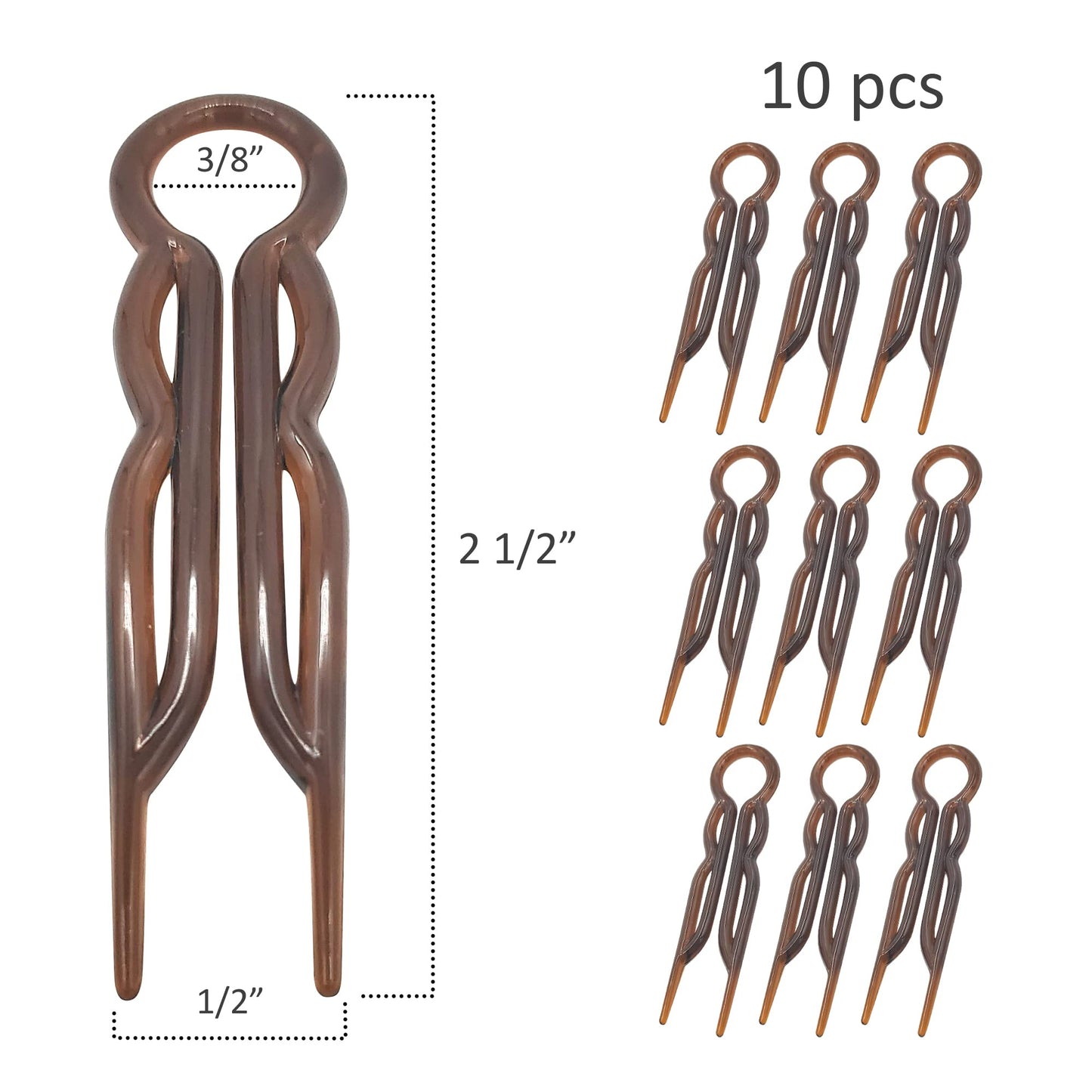 Good Hair Days Magic-Grip Hairpins - 2 1/2" U-Shaped Grip Hair Pins for Fine, Thick, Curly & Long Hair, Invisible Strong Hold Hair Styling Accessories, Set of 20, USA-Made (Crystal)