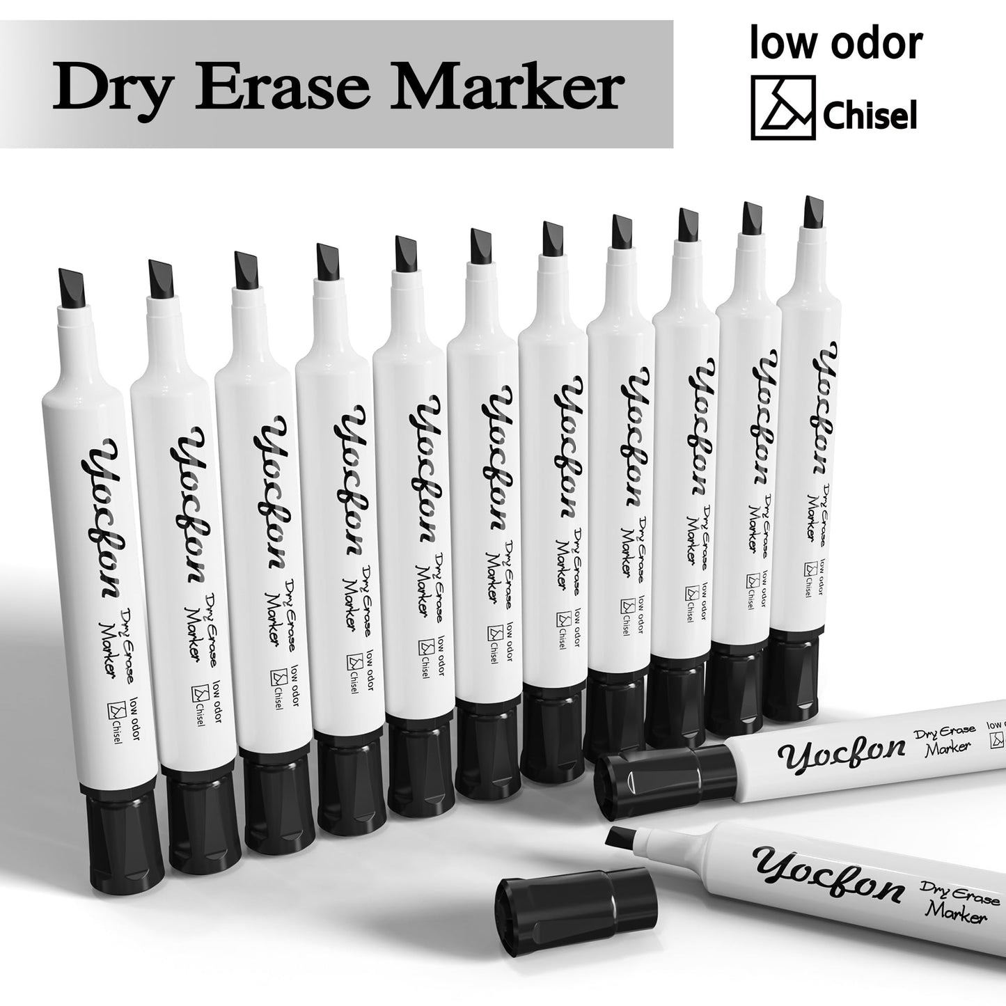 Yocfon Dry Erase Markers 128 Pack, Crown Whiteboard Markers With Chisel Tip, Low Odor Dry Erase Markers for School Office Home