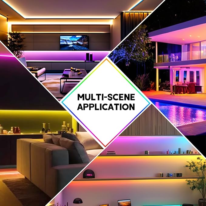 KISUFU 12V DC COB LED Strip, 320 LEDs/m Waterproof IP68 Flexible Neon Light Strip for Living Room, Bedroom, Kitchen, DIY Outdoor Party, Holiday Decoration. (Without Power Adapter)