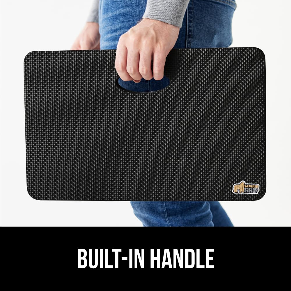 GORILLA GRIP® Extra Thick Patent Pending Supportive Foam Kneeling Pad, Large Cushion Knee Pads for Gardening, Baby Bath Time, Dirt and Water Resistant, Workout and Garden Supplies, 17.5x11, Black
