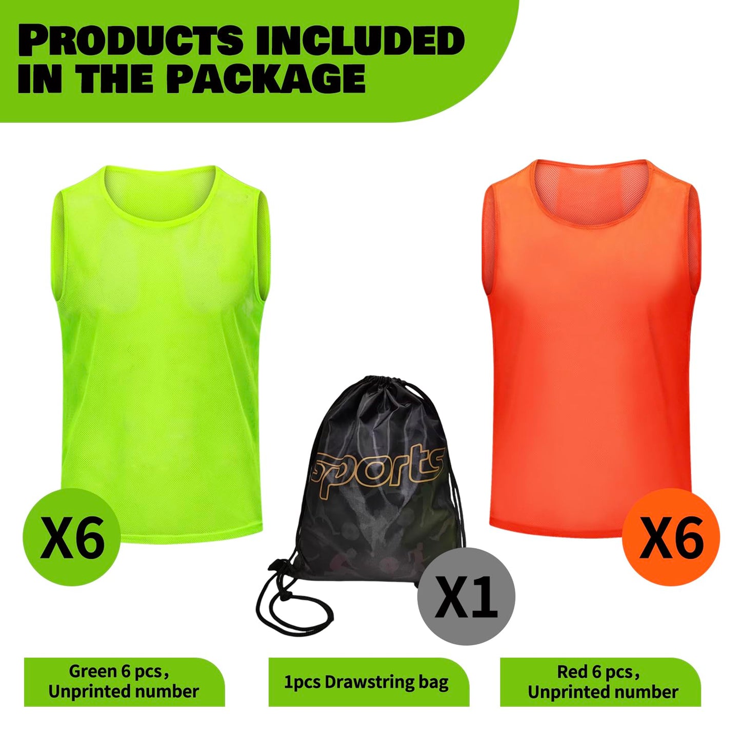PULUOMASI 12/24/48PCS Pinnies Youth Team Pennies for Sports Kids Adults