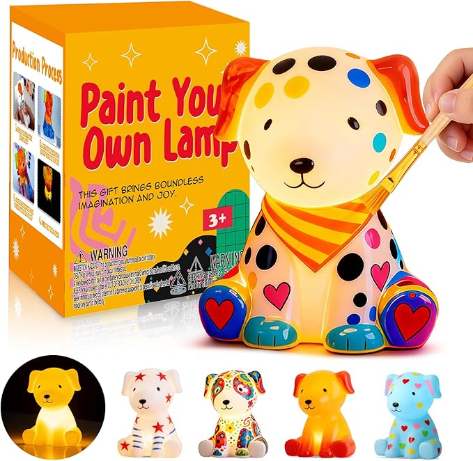 Paint Your Own Dog Lamp Kit - Art & Crafts Painting Kits for Kids, DIY Puppy Crafts Night Light,Art Supplies School Activities,Easter Christmas Birthday Creative Gift for Boys Girls Ages 4 5 6 7 8+