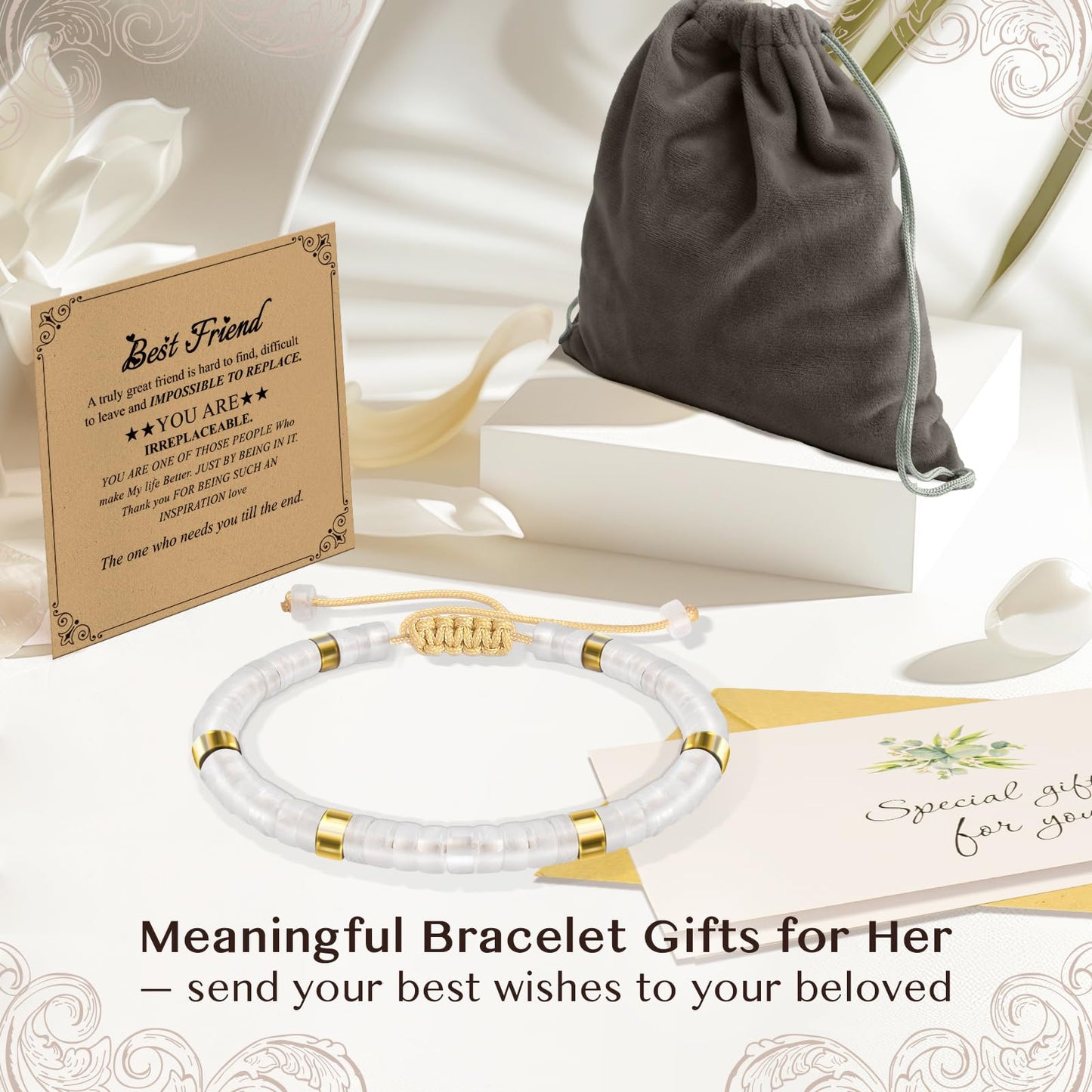 ZOKCC Friendship Bracelet Gifts for Women: Inspirational Natural Stone Bracelet for Women - Birthday Christmas Day Graduation Gifts for Friend, Sister, Bestie, BFF