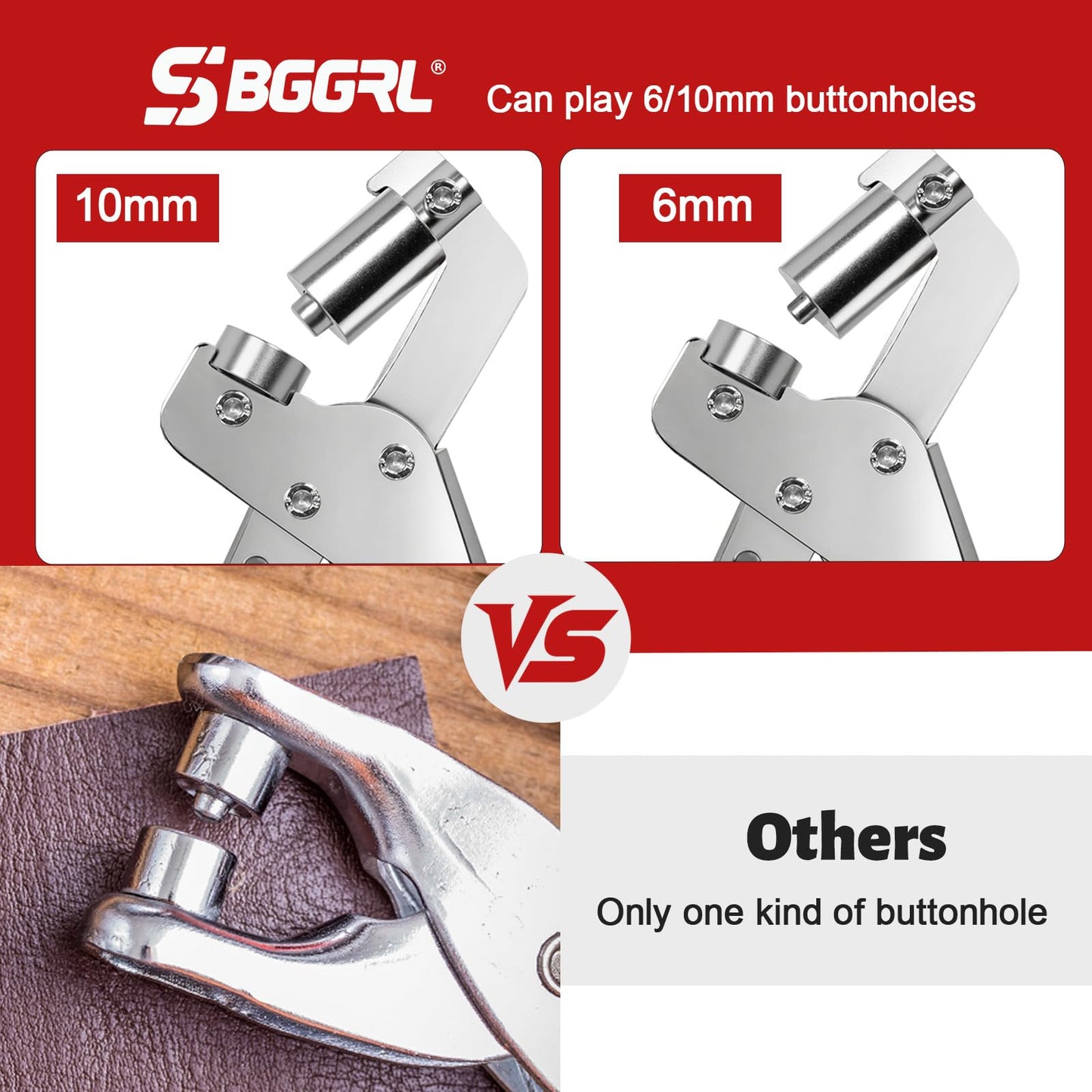 SBGGRL Grommet Kit of 1/4" and 3/8" Punch with 500 Pcs Metal Eyelets,Handheld Heavy Duty Eyelet Pliers Rivet Press Tool Set for Tarps Leather Crafts Fabric Tents Canvas