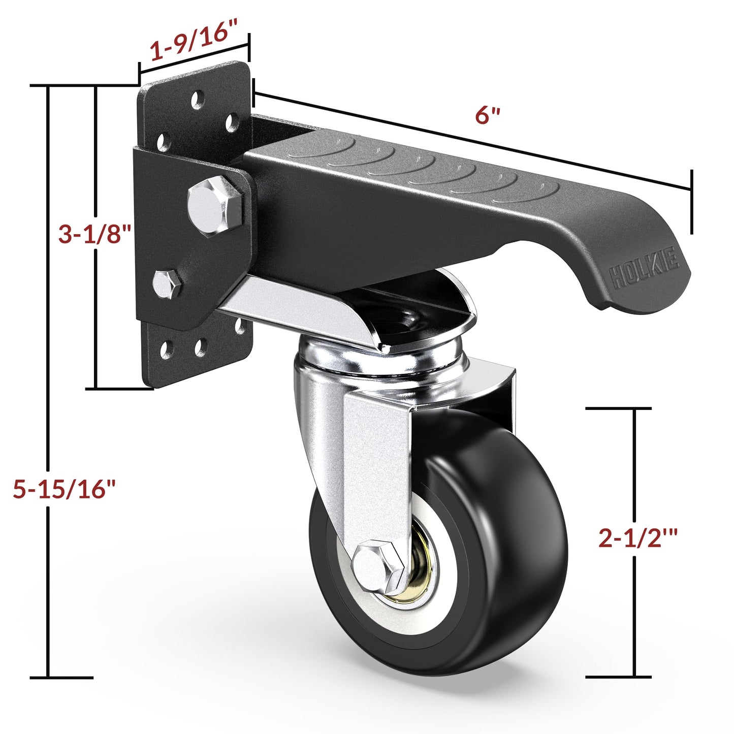 HOLKIE Retractable Casters Heavy Duty Casters with Lifting and Lowering Function Maximum Load of 900 lbs (4 casters) for Workbenches or Other Equipment
