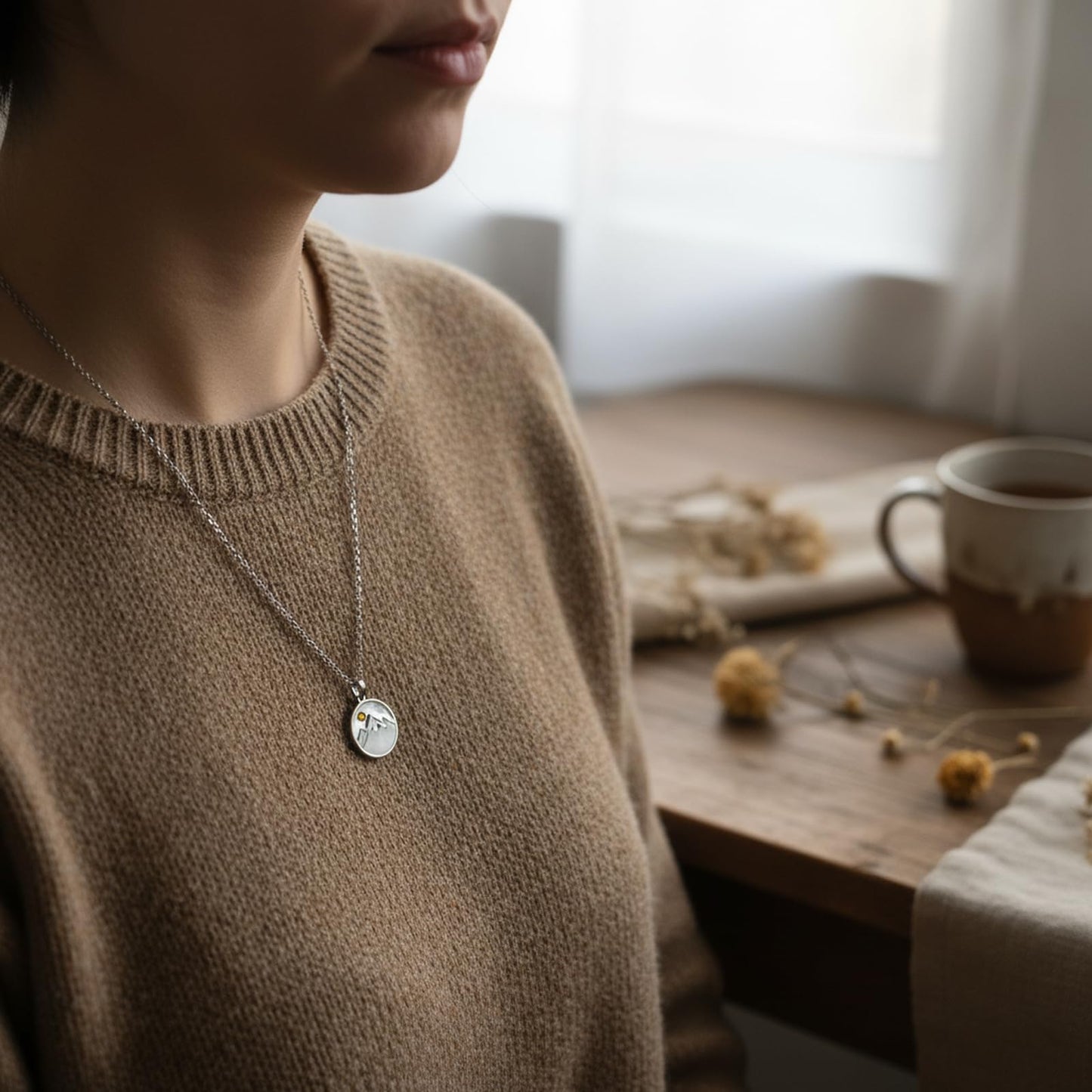 VLIEGEN Mustard Seed Necklace - Stainless Steel Faith Mountain Jewelry for Women & Men styleT