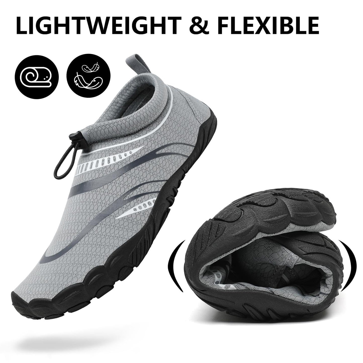 Mishansha Womens Mens Water Shoes Quick-Dry Wide Toe Barefoot Shoes