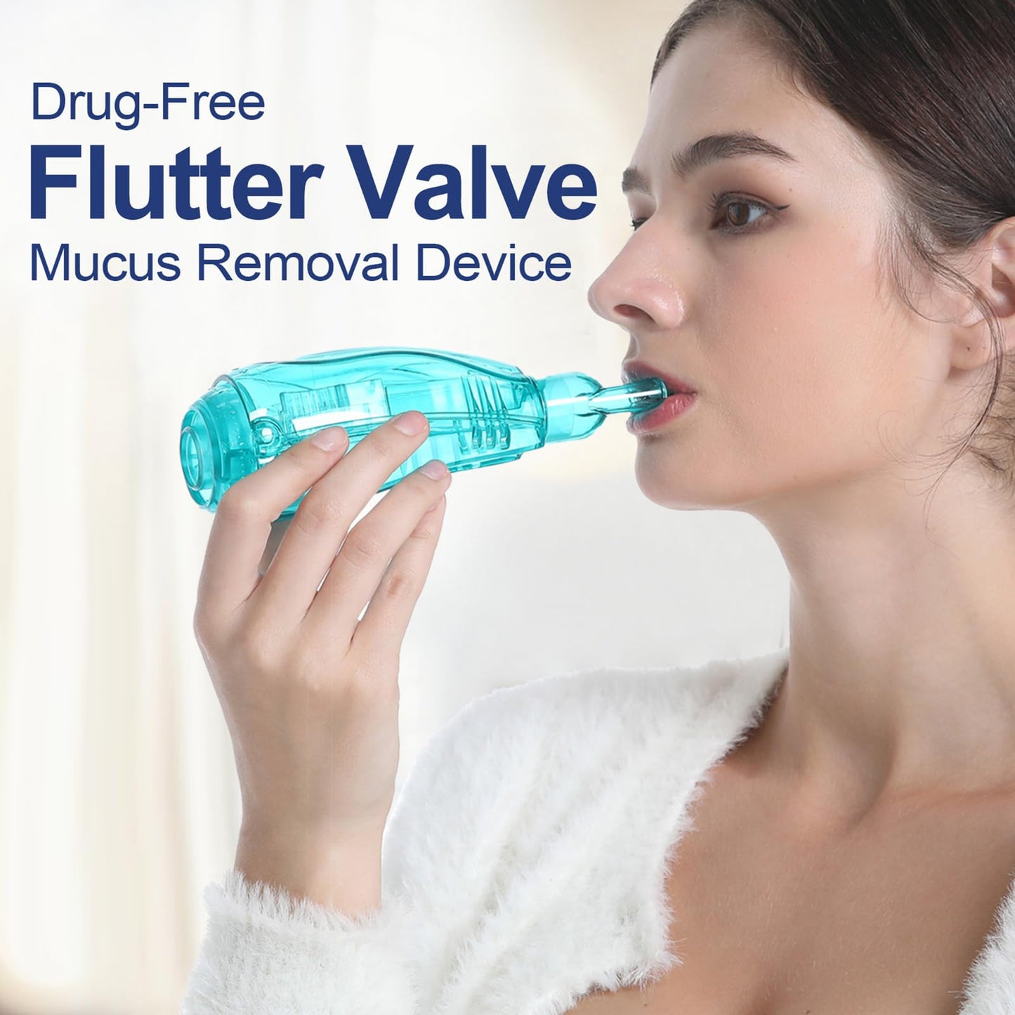 Flutter Valve Device for Lungs, Breathing Exercise Device, Adjustable Resistance Breathing Trainer for Natural Mucus