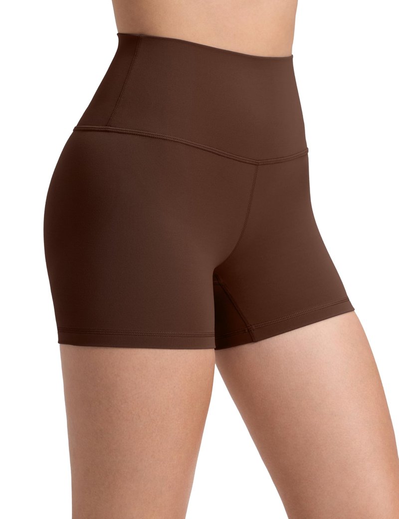 CRZ YOGA Butterluxe Biker Shorts 4'' - High Waisted Booty Workout Volleyball Yoga Womens Spandex Lava Brown X-Large