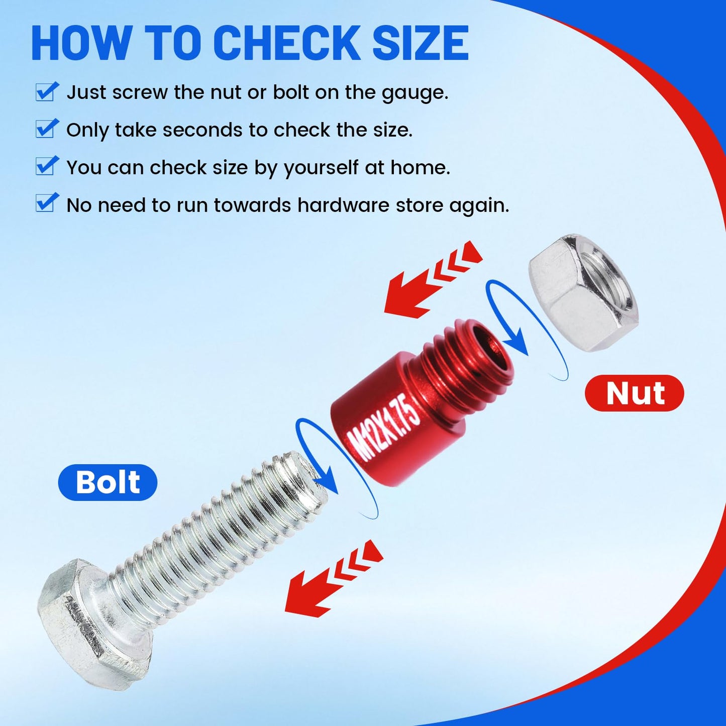 50PCS Thread Checker Kit – SAE & Metric Bolt Thread Checker, Nut & Bolt Size Finder Tool (27 SAE + 23 Metric) – Thread Gauge for Quickly Identifying Screw, Nut, and Bolt Sizes