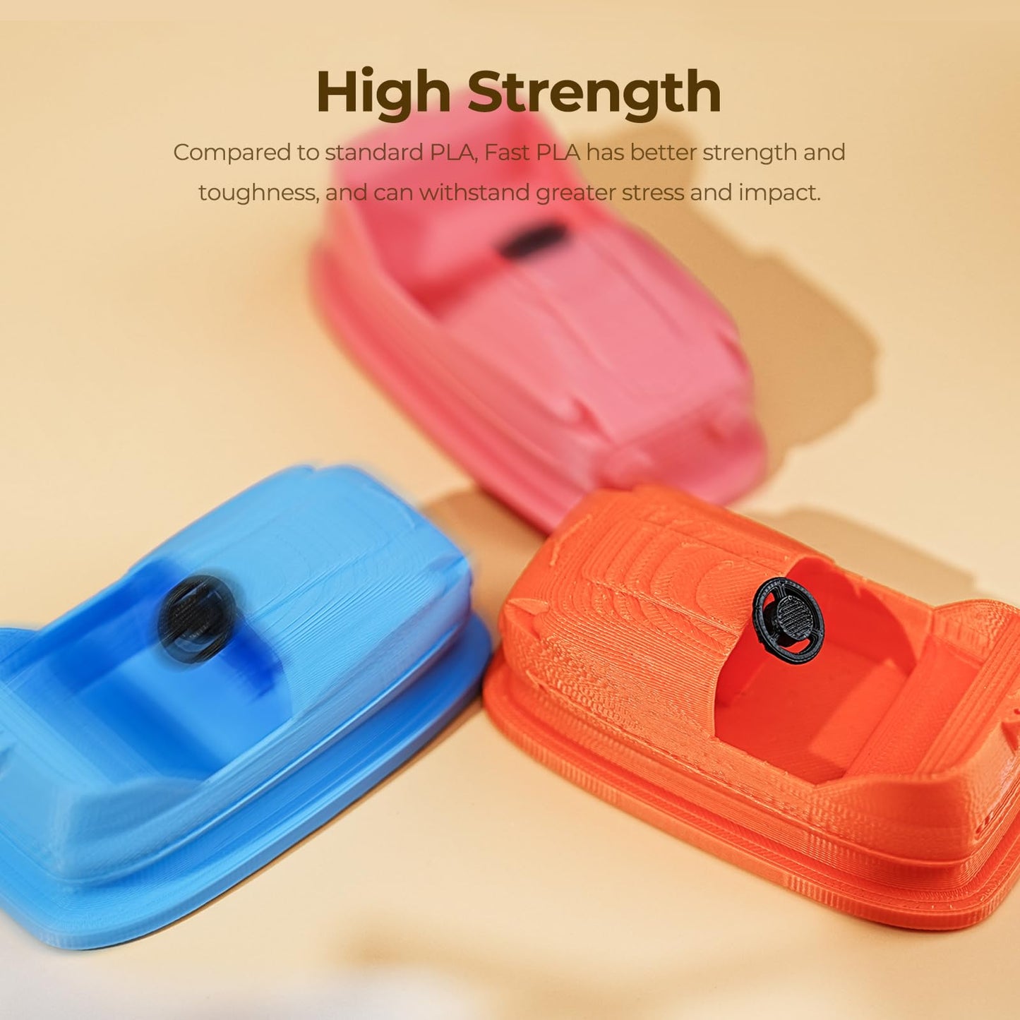 Creality Rapid PLA Filament 1.75mm, Smooth High-Speed Printing up to 300mm/s, No-Tangling, Precise +/- 0.02mm Accuracy, Fits Most 3D Printers(Orange)