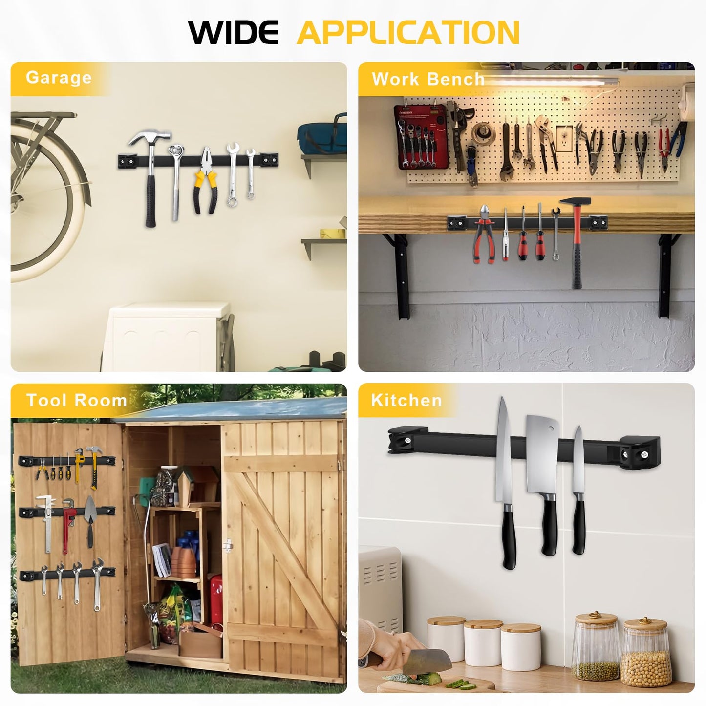 DGSL Magnetic Tool Holder Strip 10 Pack, 18 In Heavy Duty Tool Organizer Magnetic Strip, Tool Magnet Bar For Garage Tool Organization