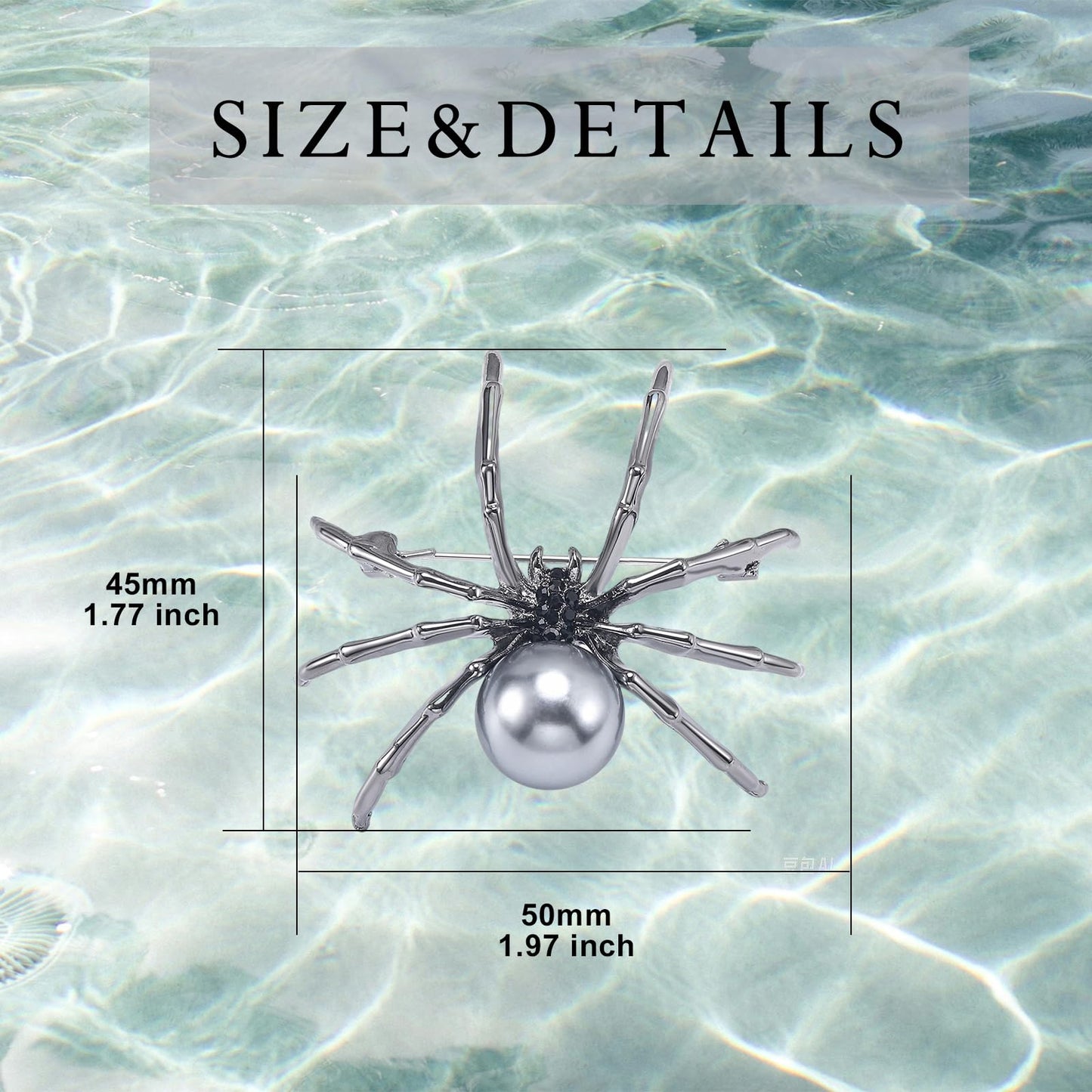 Pearl Spider Brooch for Women Black Spider Brooch Zircon Spider Pin Birthday Mother's Day for Mother Daughter Girlfriend