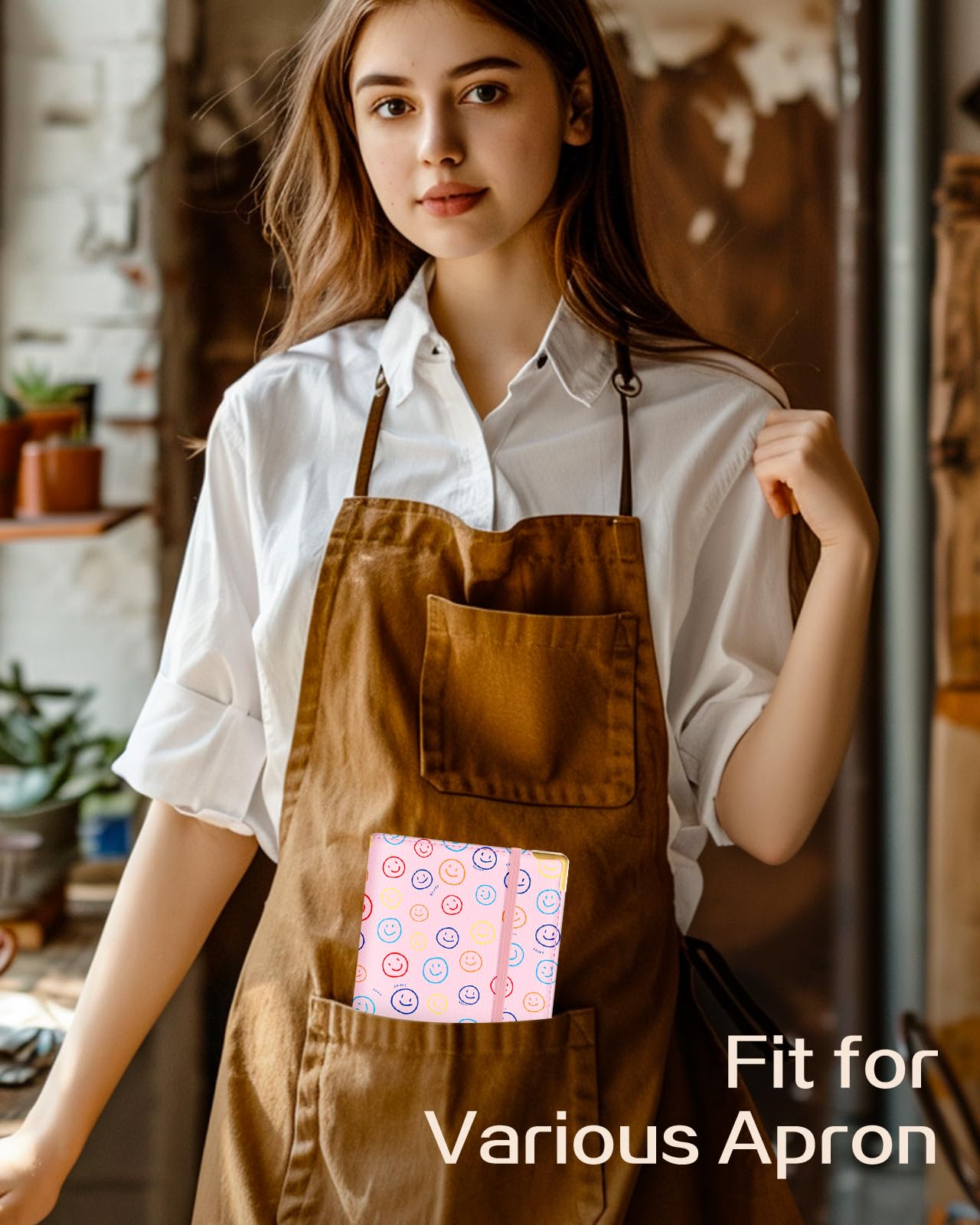 Slohif Server Book for Waitress Cute Serving Books with Zipper Pocket Accessories Leather Server Check Book Restaurant Waiter Server Booklet Organizer Ticket Book Holder